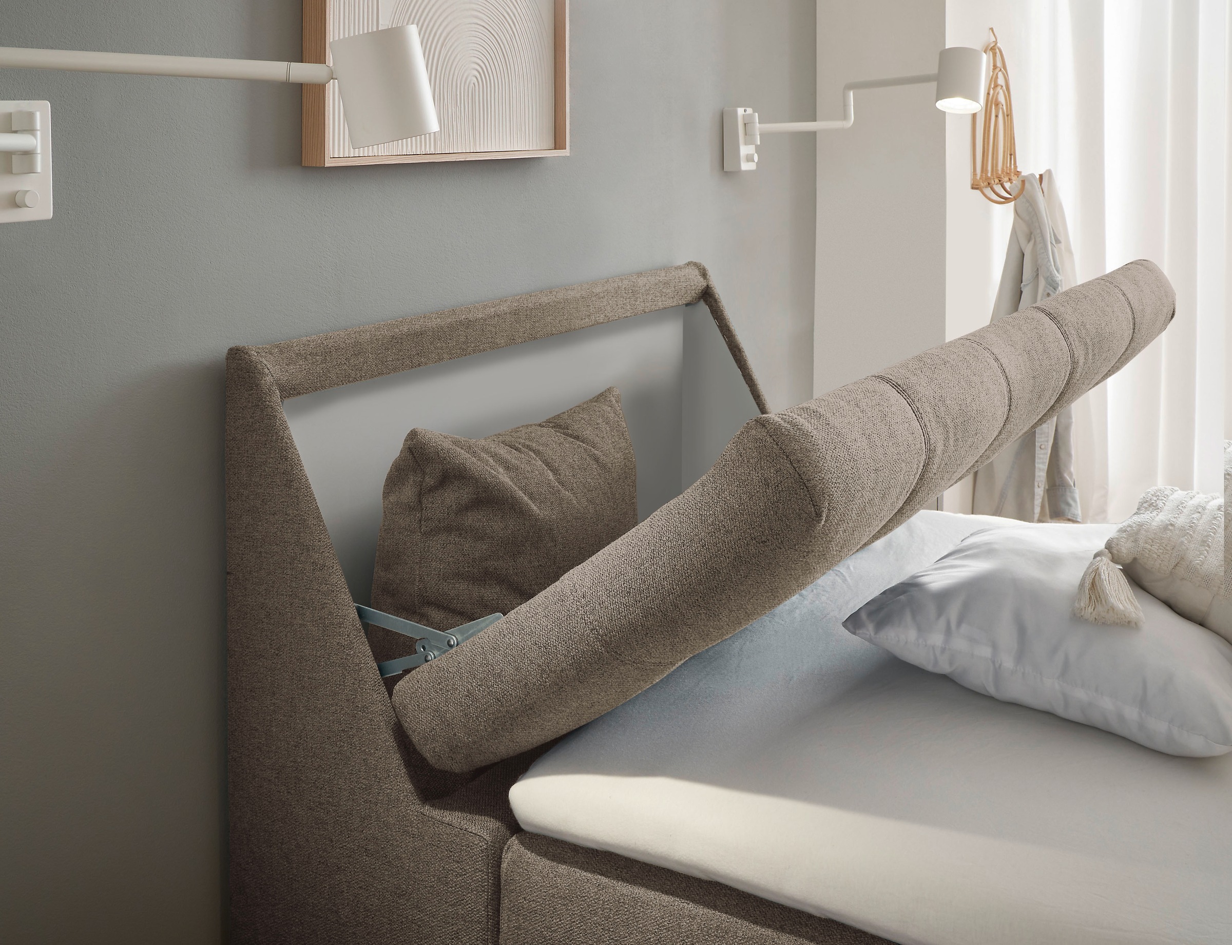 ED EXCITING DESIGN Boxbett »Atlantis« mit Bettkasten und Stauraum im Kopfteil