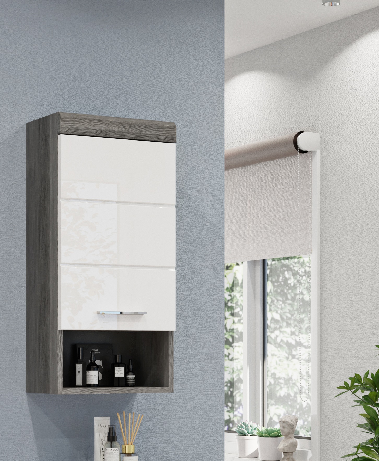 welltime Hängeschrank "SIENA, Breite 37cm, 1 Tür, 1 offenes Fächer, 1 Einle günstig online kaufen