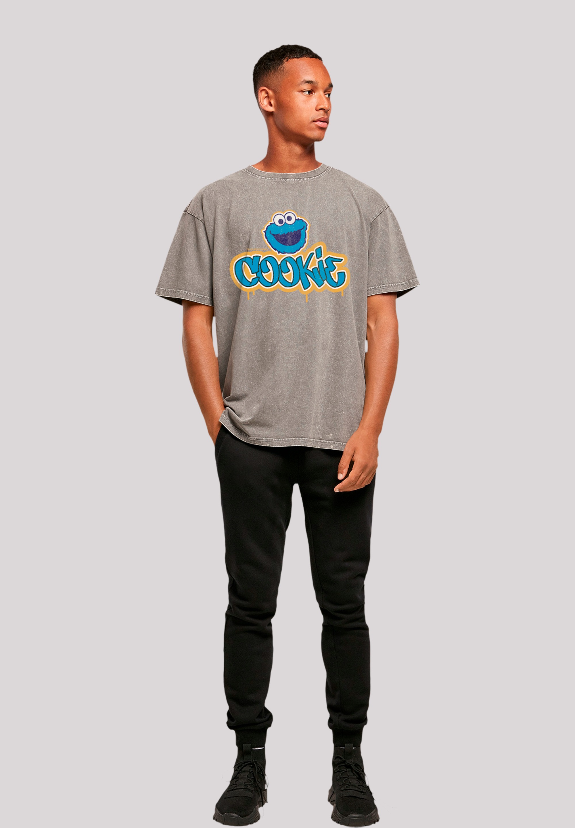 F4NT4STIC T-Shirt »Sesamstraße Cookie Graffiti Logo«, Premium Qualität