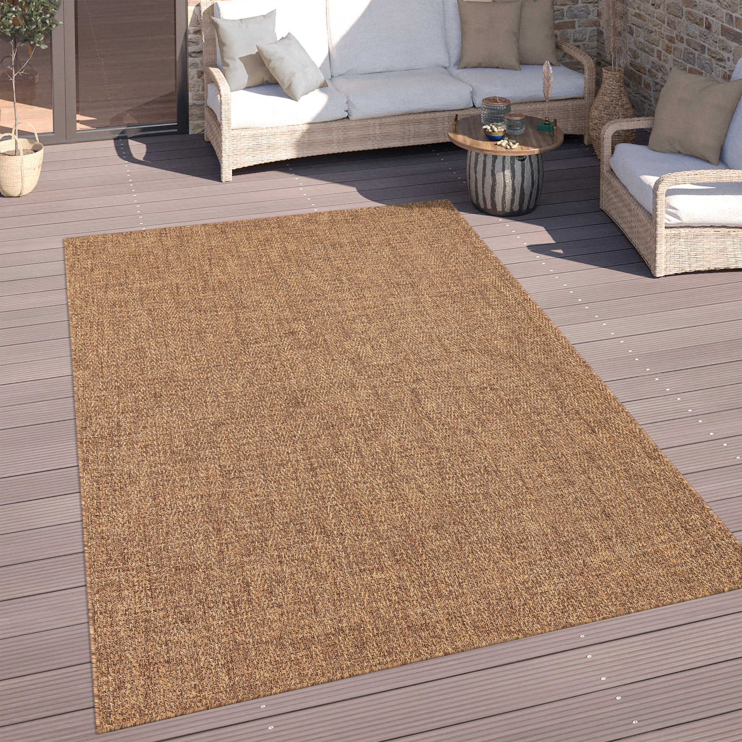 Paco Home Teppich »Luca 421«, rechteckig, 4 mm Höhe, Flachgewebe, meliert, geometrisch, In- und Outdoor geeignet