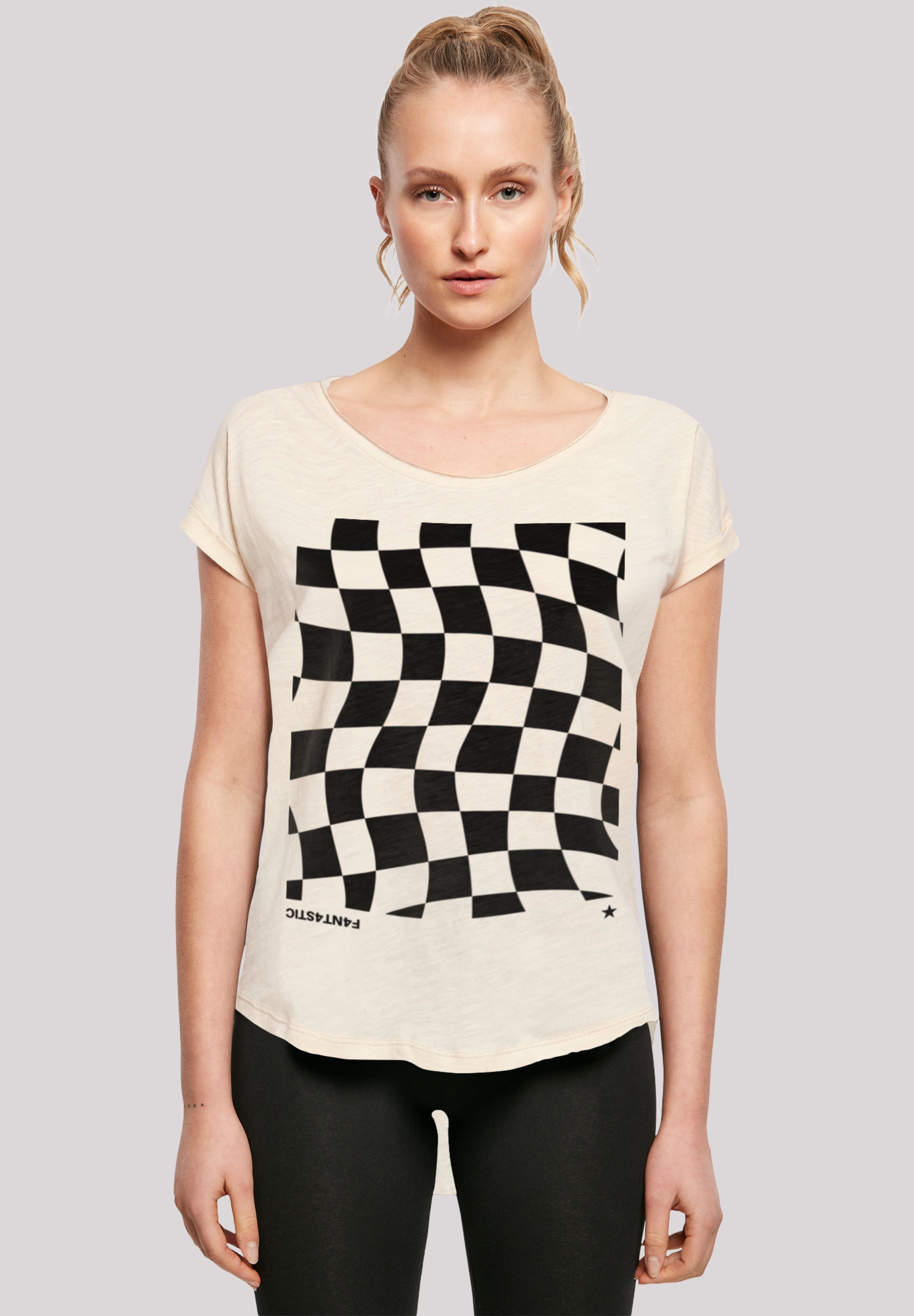 T-Shirt »Wavy Schach Muster«, Print