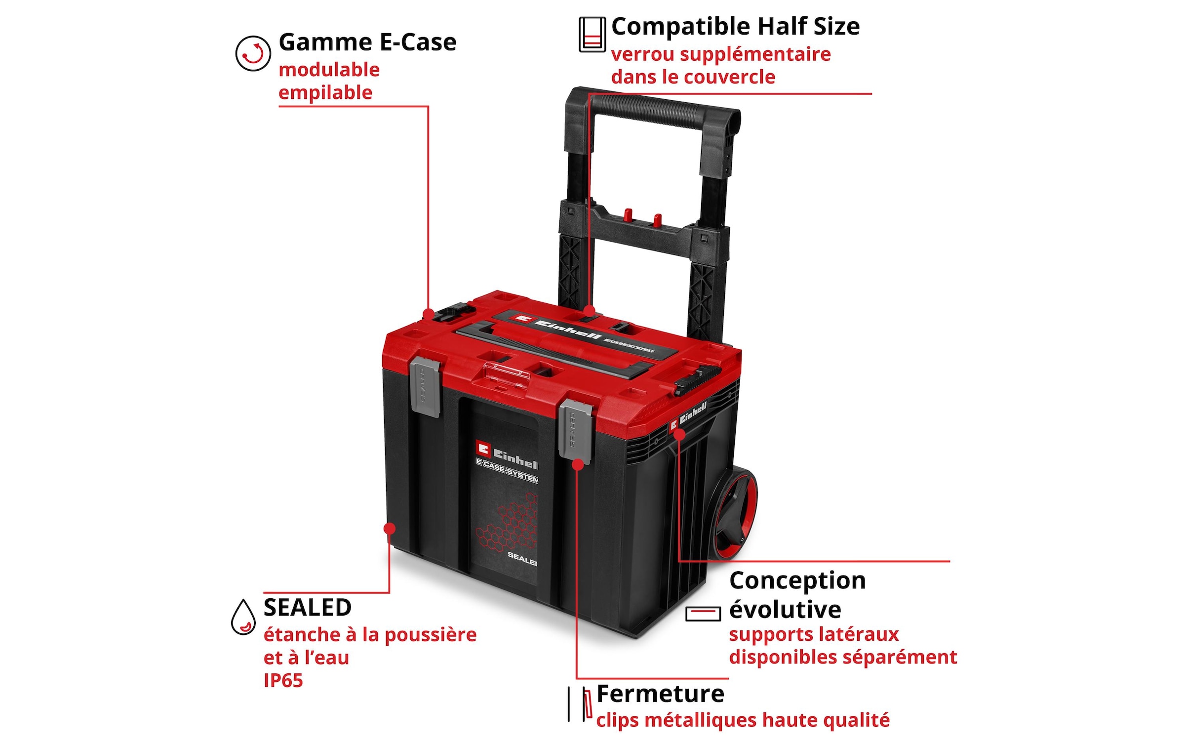 Einhell Werkzeugkoffer »E-Case L with wheels SEALED«