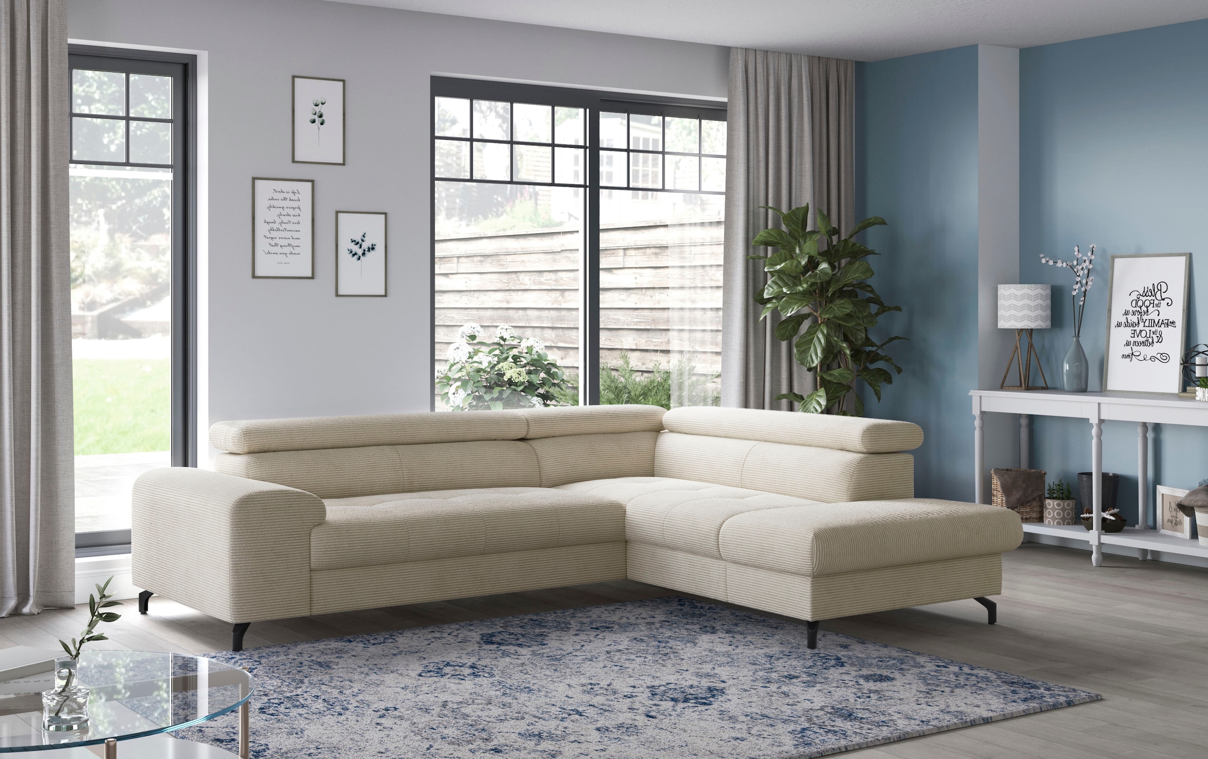 COTTA Ecksofa "Aura L-Form", mit Schlaffunktion, Bettkasten und Kopfteilver günstig online kaufen