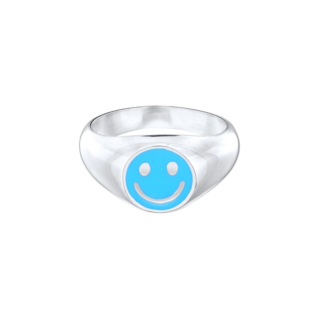 Kuzzoi Siegelring »Herren Siegelring Smiling Emaille 925 Silber« ▷  bestellen | BAUR