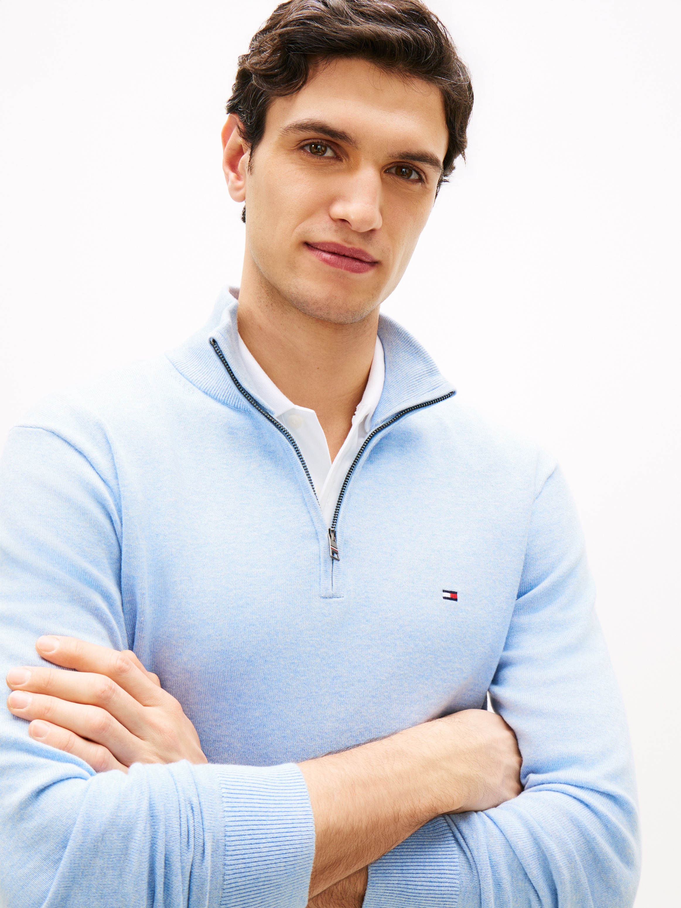 Tommy Hilfiger Troyer "ESSENTIAL COTTON ZIP MOCK" günstig online kaufen