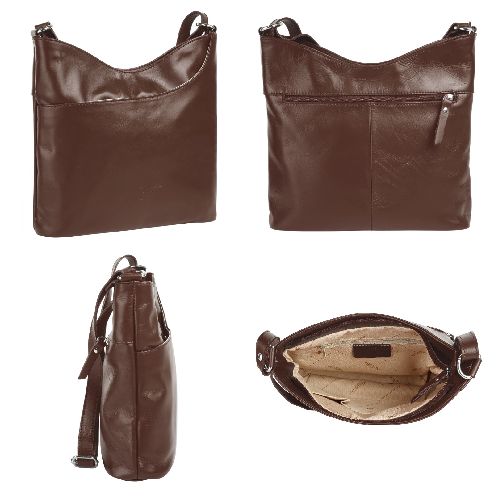 Samantha Look Umhängetasche, echt Leder, Made in Italy
