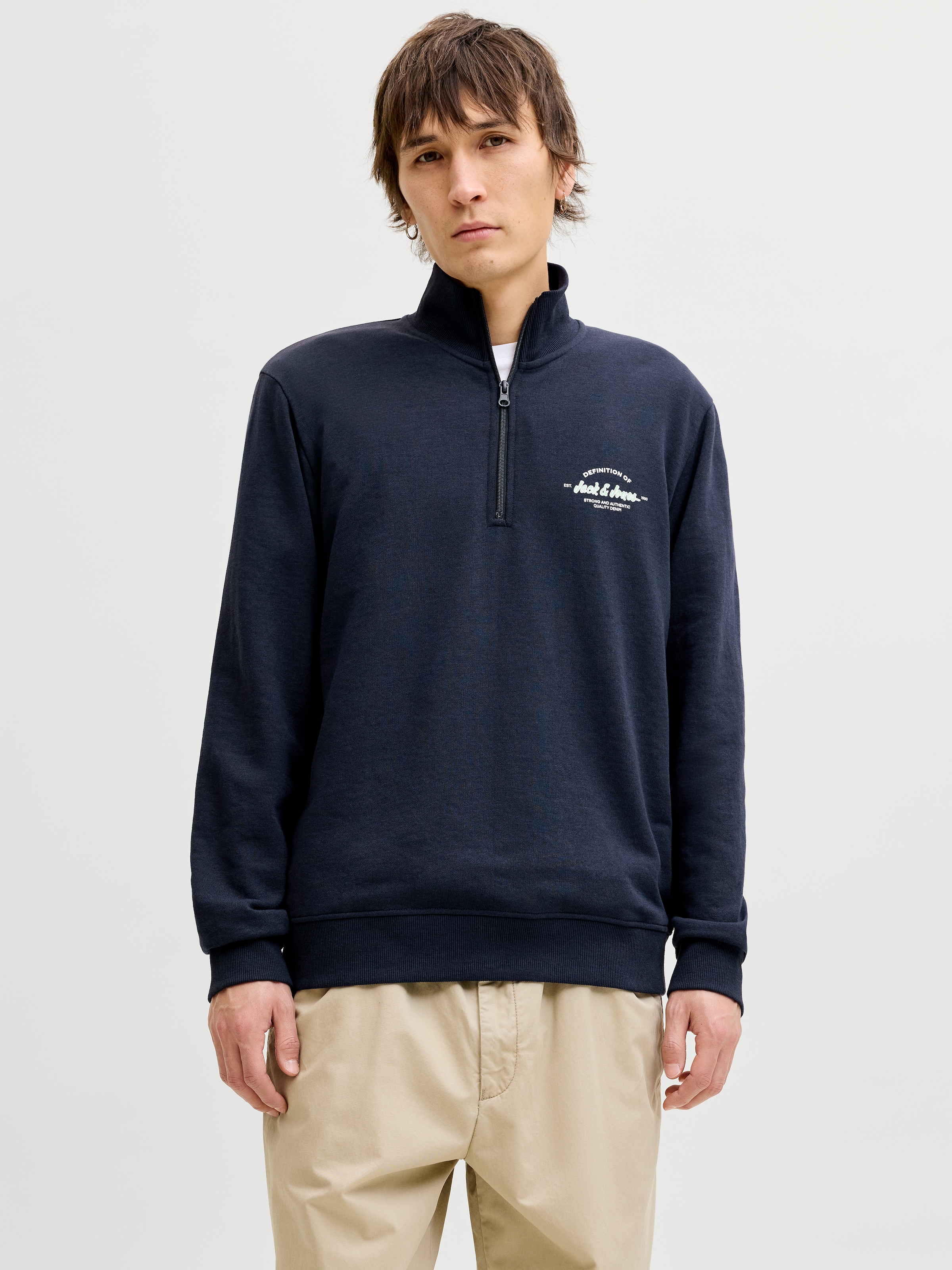 Jack & Jones Sweater "JJBRANDON SWEAT HALF ZIP" günstig online kaufen