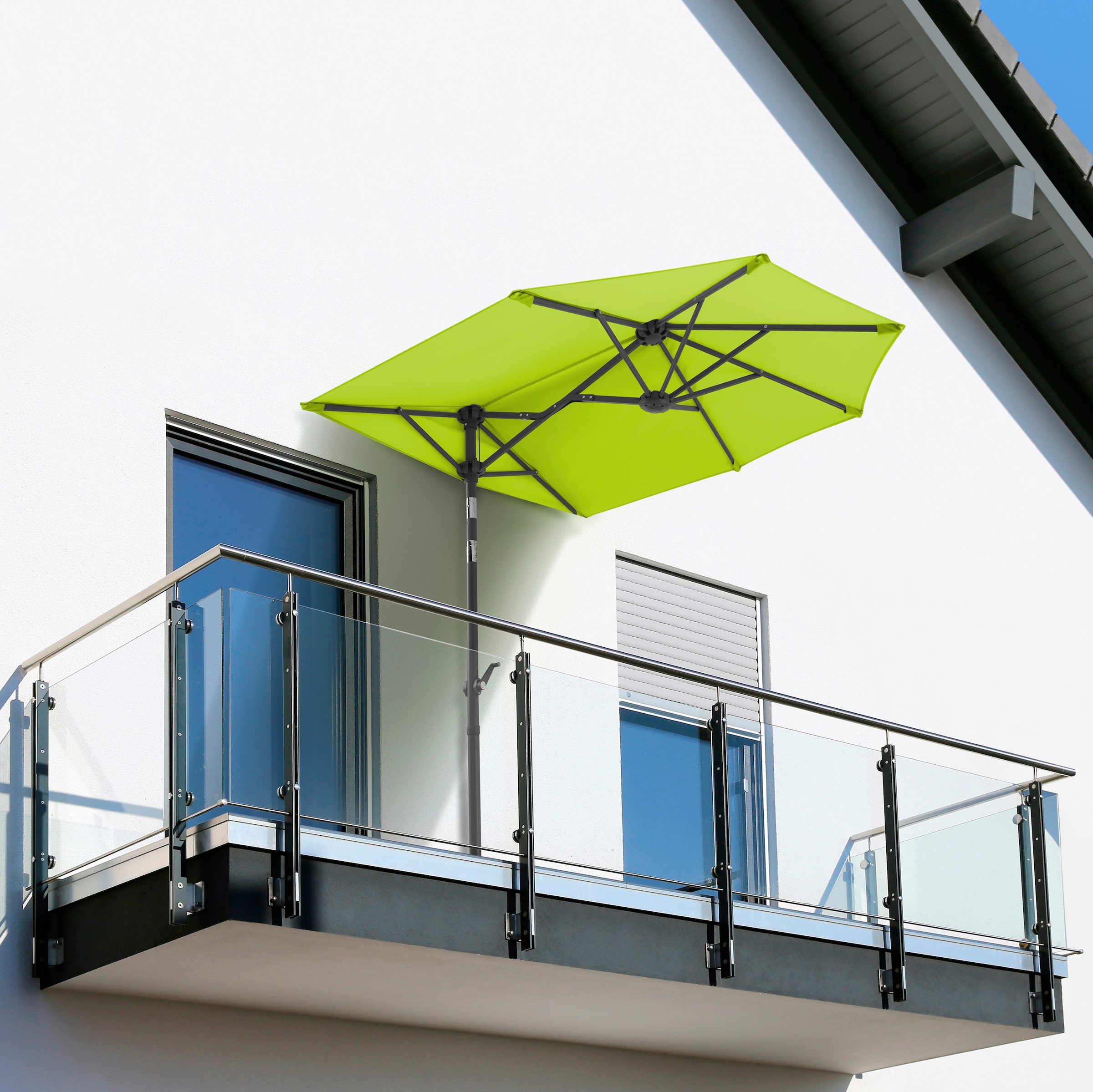Schneider Schirme Balkonschirm "Salerno mezza", mit Schutzhülle, ohne Schirmständer