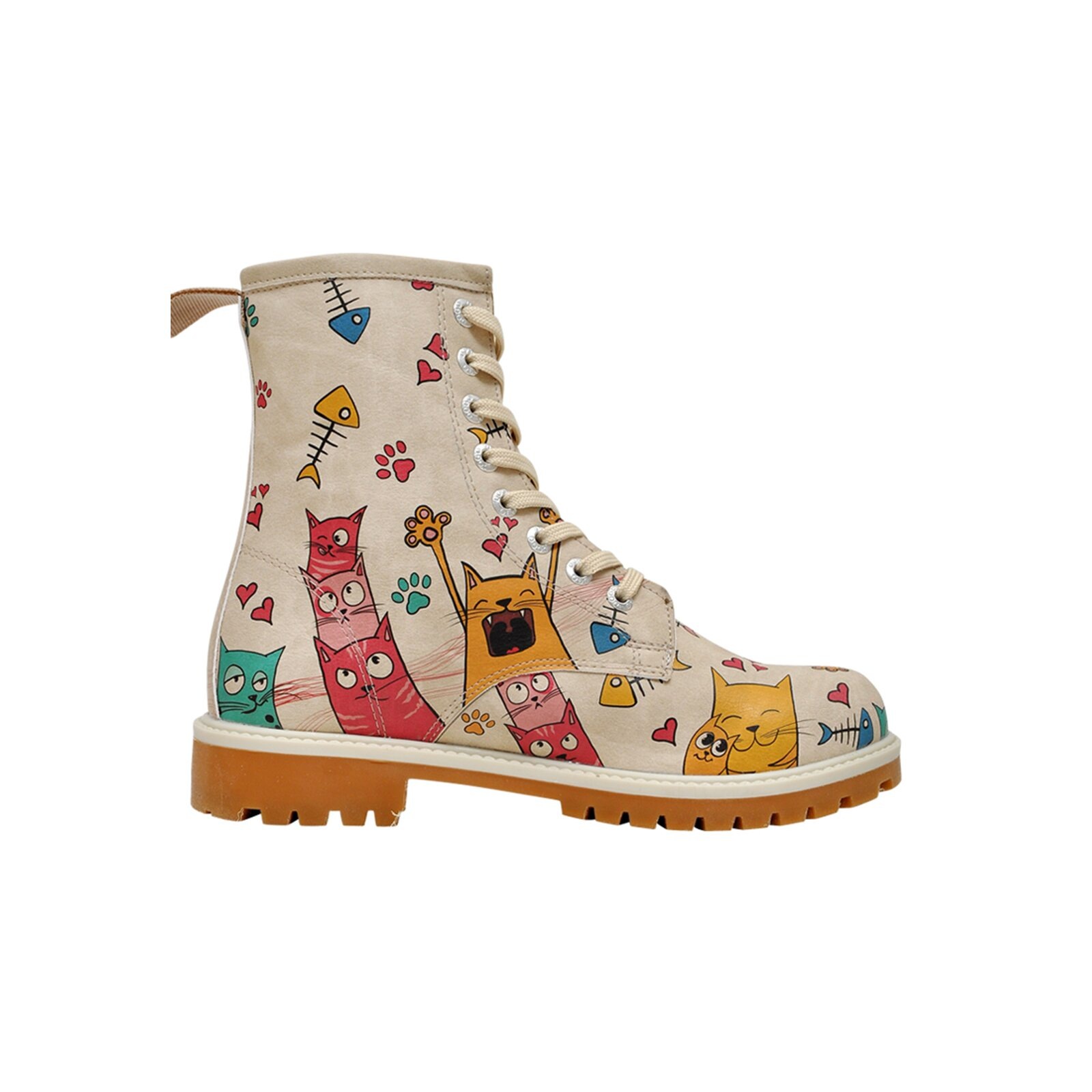 Schnürboots DOGO "Longe Boots Schnürstiefel It Wasn't Me Damen Stiefeletten", Damen, Gr. 40, Normalschaft, grün (beige, grün), Lederimitat, Schuhe Schnürboots, Handgefertigt 2