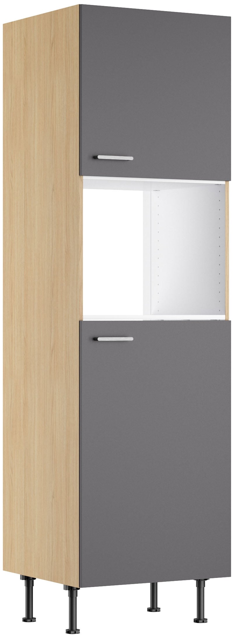 KOCHSTATION Mikrowellenumbauschrank »KS-Lucy« Breite 60 cm, mit 2 Türen, Soft-Close, höhenverstellbare Füße