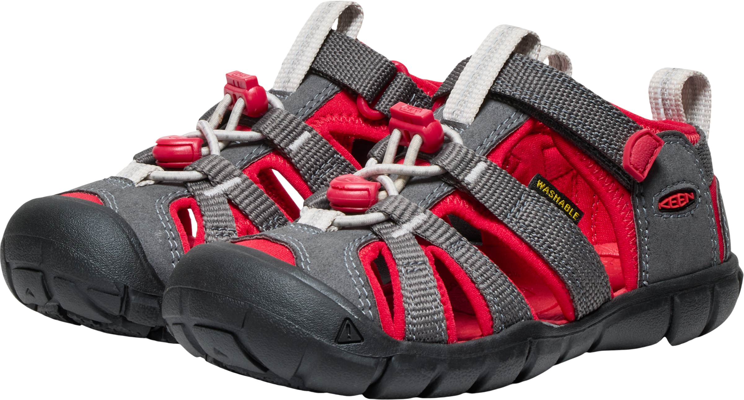 Sandale KEEN "SEACAMP II CNX", Mädchen, Gr. 30, magnet, rot c, Synthetik, Schuhe Sandale