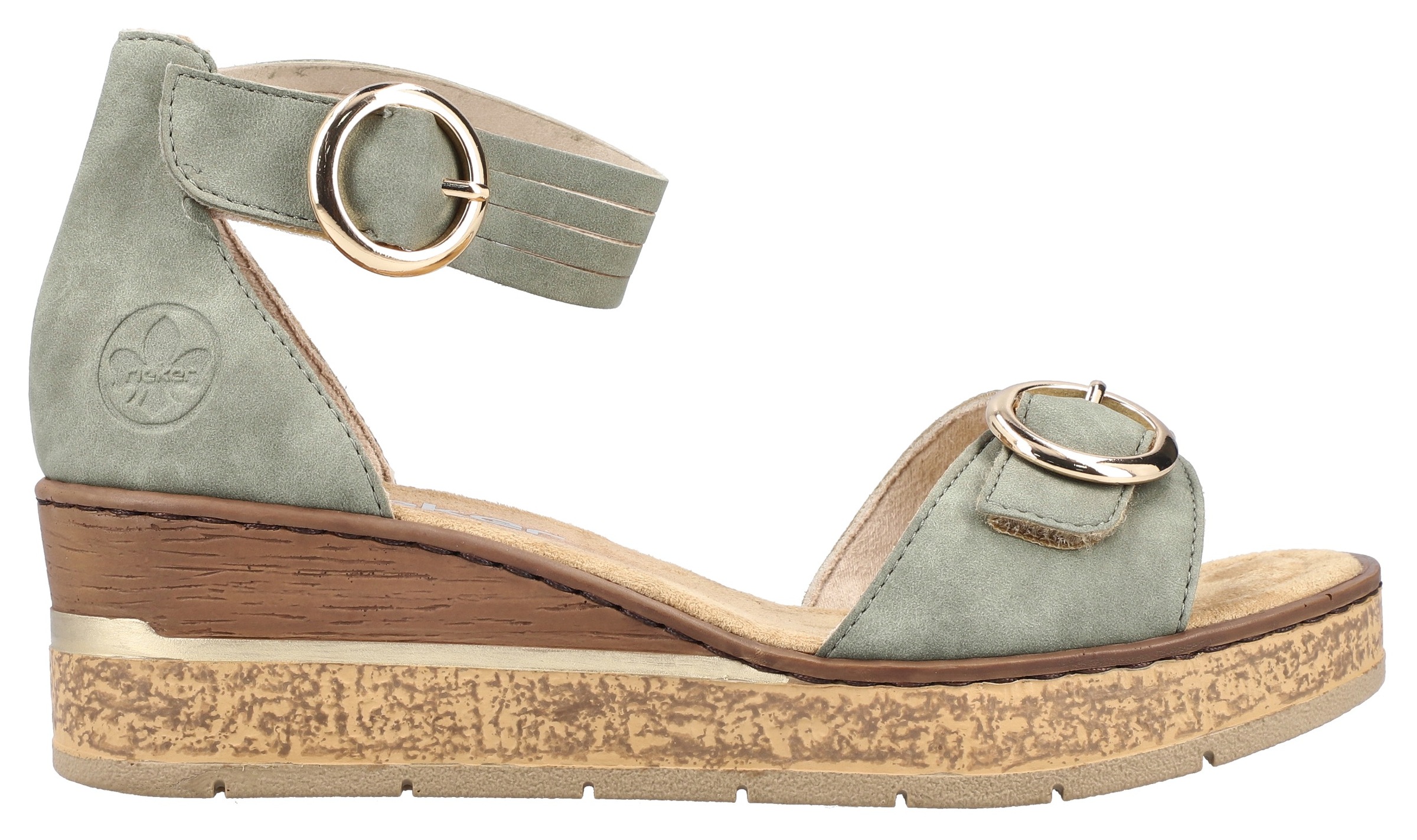 Rieker Keilsandalette  Sommerschuh, Urlaubsschuh, Sandale mit trendy Fesselriemchen