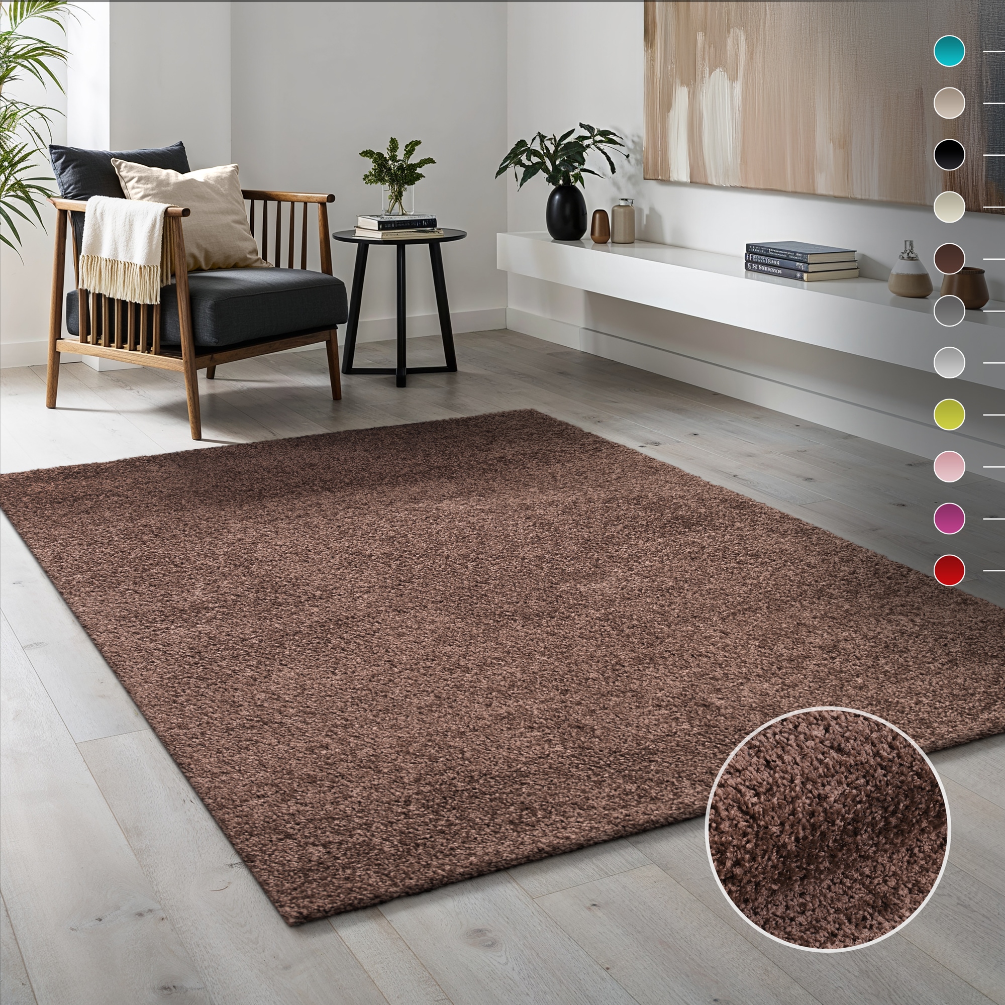 Sanat Hochflor-Teppich "LOCA, auch als Läufer und in Rund" rechteckig 30 mm Höhe Wohnzimmer, Langflor, Shaggy, Schlafzimmer