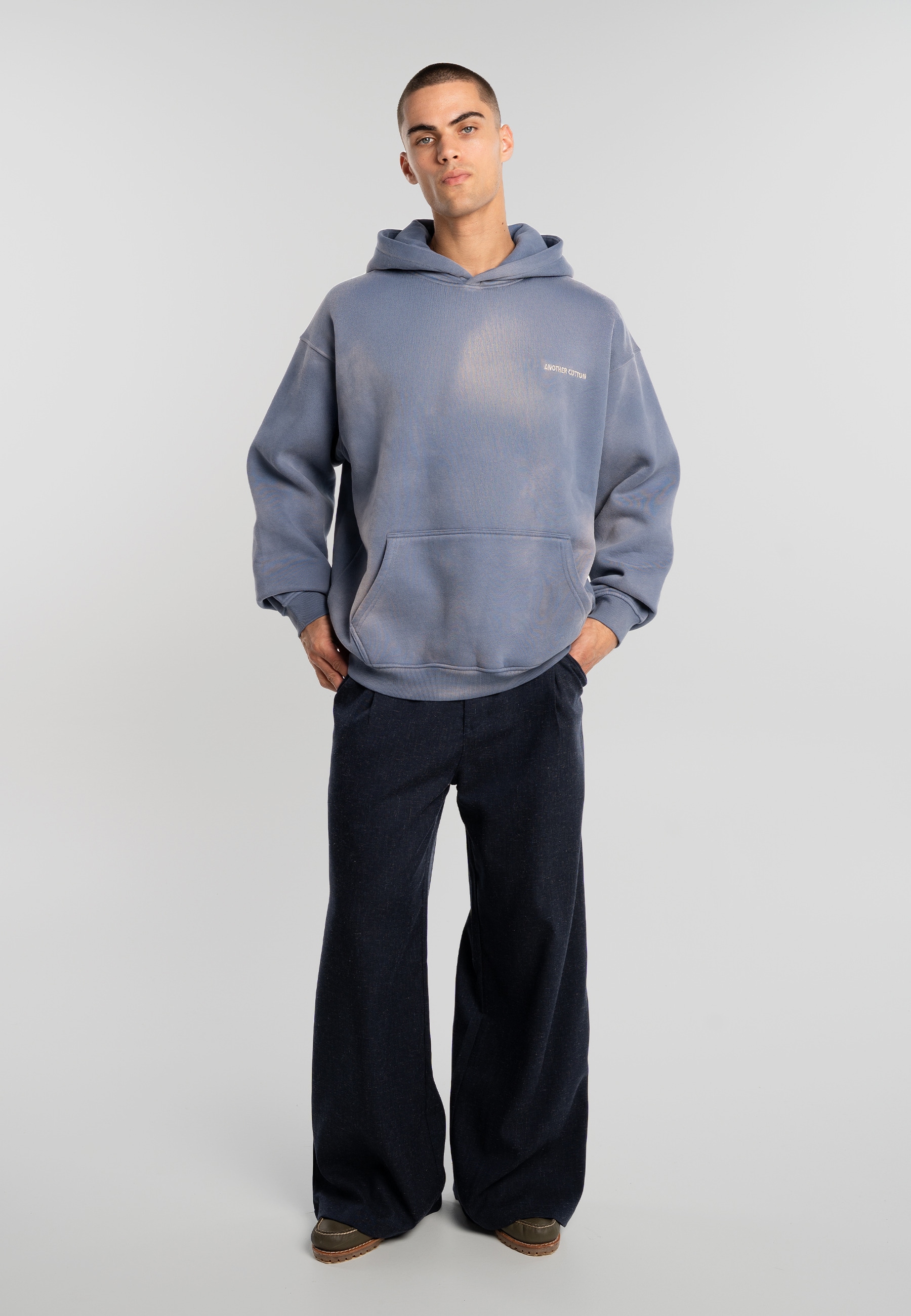 Another Cotton Lab Rundhalspullover »Another Cotton Lab Wanna Go Washed Hoodie« 1