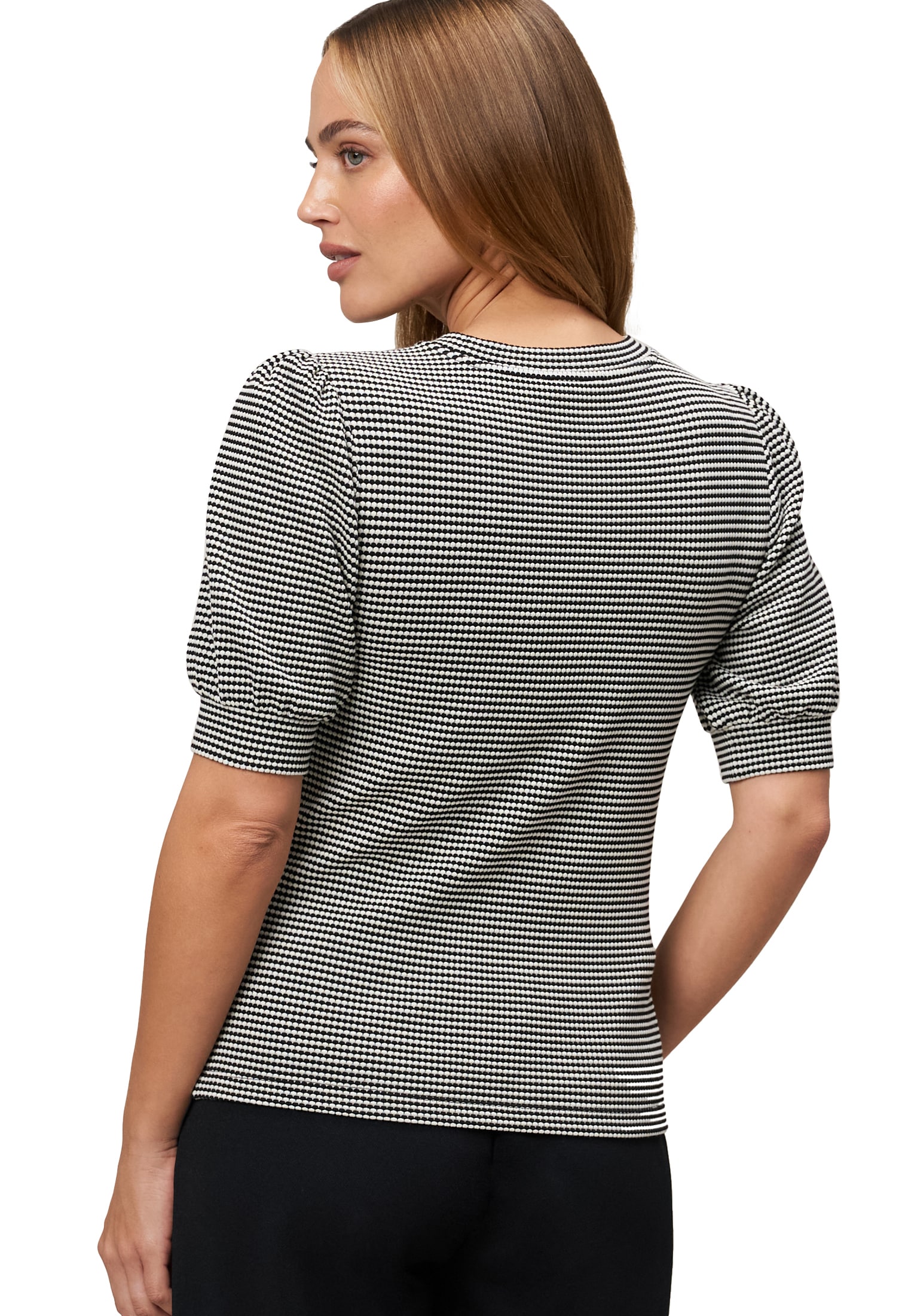 Zero Kurzarmshirt »zero Strukturshirt kurzen Puffärmeln«, (1 tlg.), strukturiert
