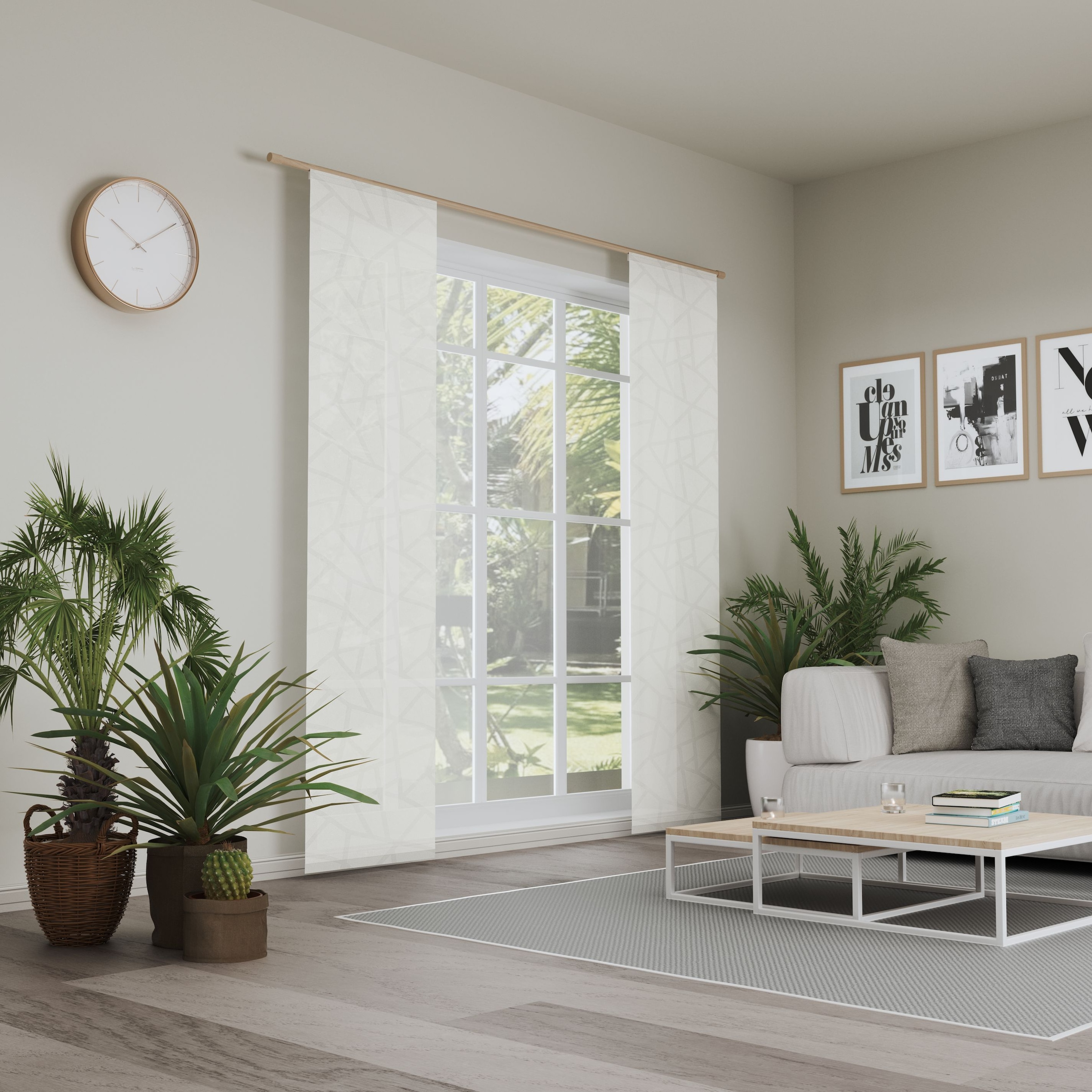 Schiebegardine NEUTEX FOR YOU, B:60cm H:245cmwollweiß, Ausbrenner, Polyester, Viskose, Wohnzimmer, Gardinen, "ALLEGRO", Buntweber mit Ausbrenner-Optik