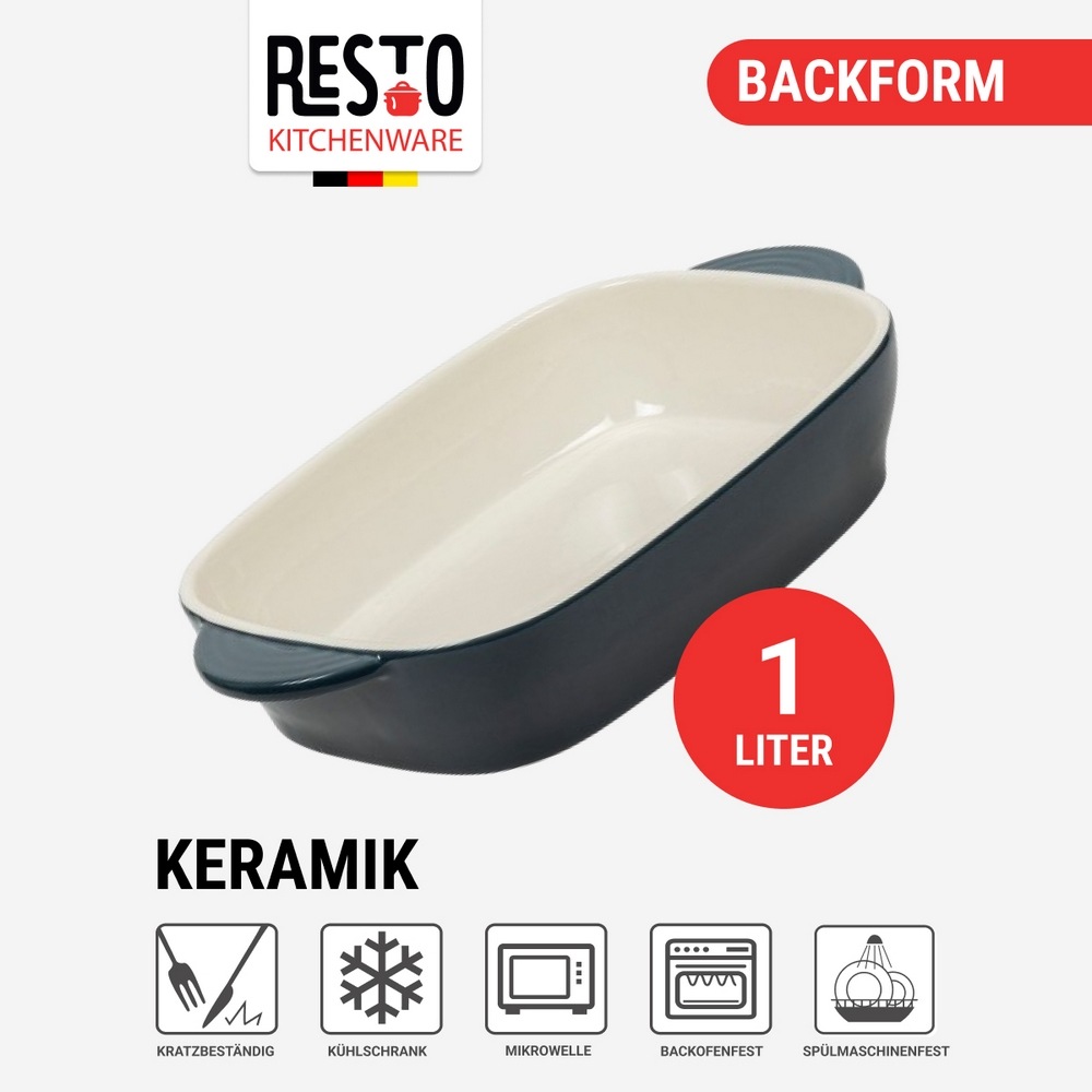 RESTO Kitchenware Backform »Fornax, Auflaufform, Lasagneform, Ofenform, spülmaschinengeeignet«, (1 St.), rechteckig, für Kuchen, Lasagne, Brownie