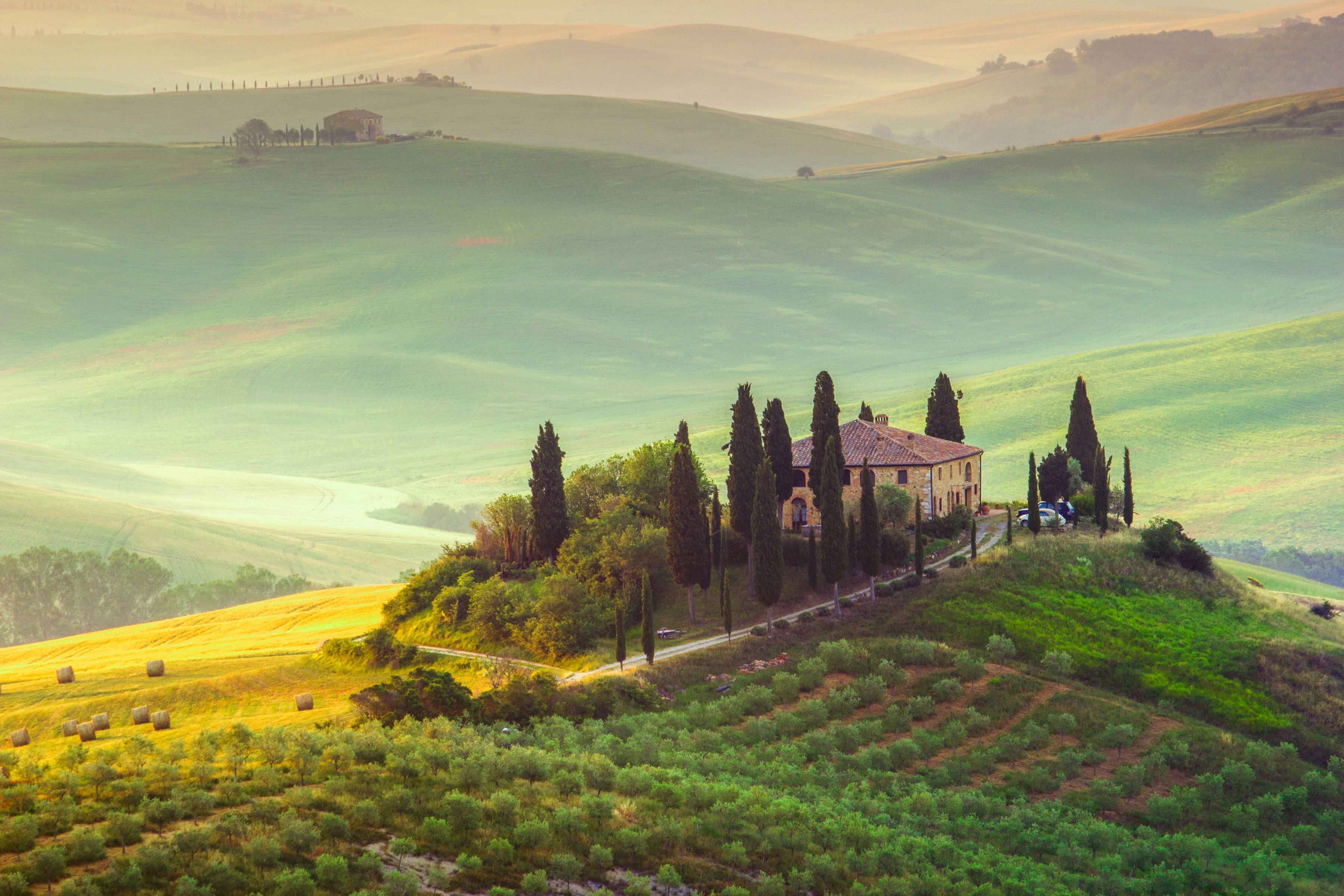 Papermoon Fototapete "Tuscany Farm Landscape" glatt