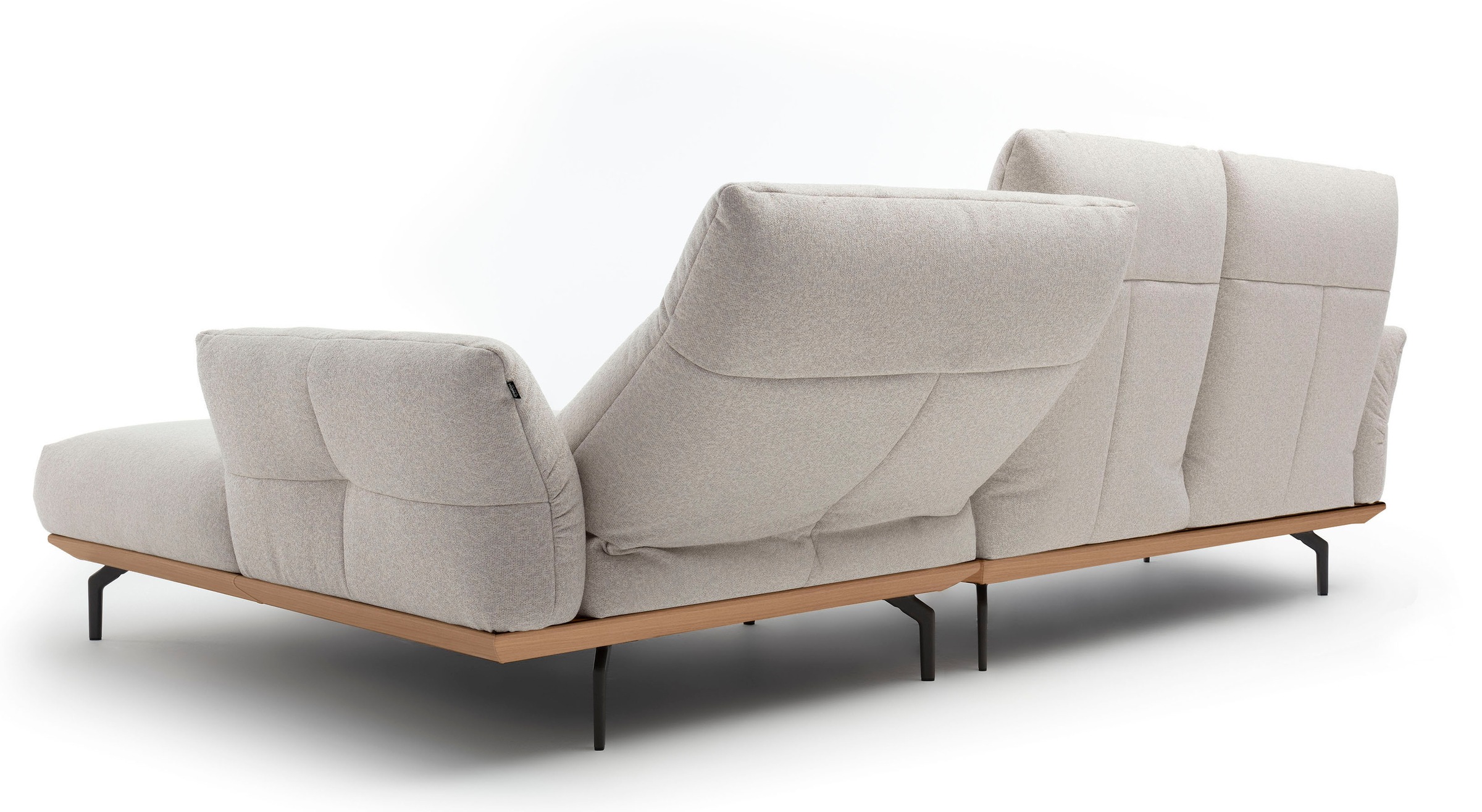 Creation BY ROLF BENZ Ecksofa »CR.460«, Sockel in Eiche, Alugussfüße in umbragrau, Breite 298 cm
