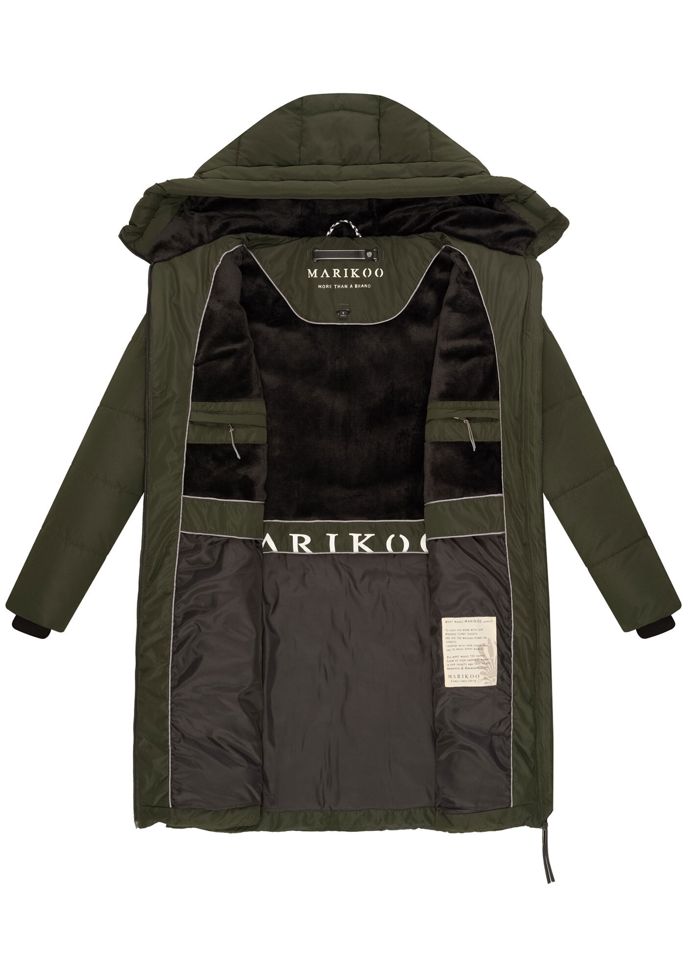 Marikoo Winterjacke »Natsukoo XVI« Stepp Mantel mit großer Kapuze