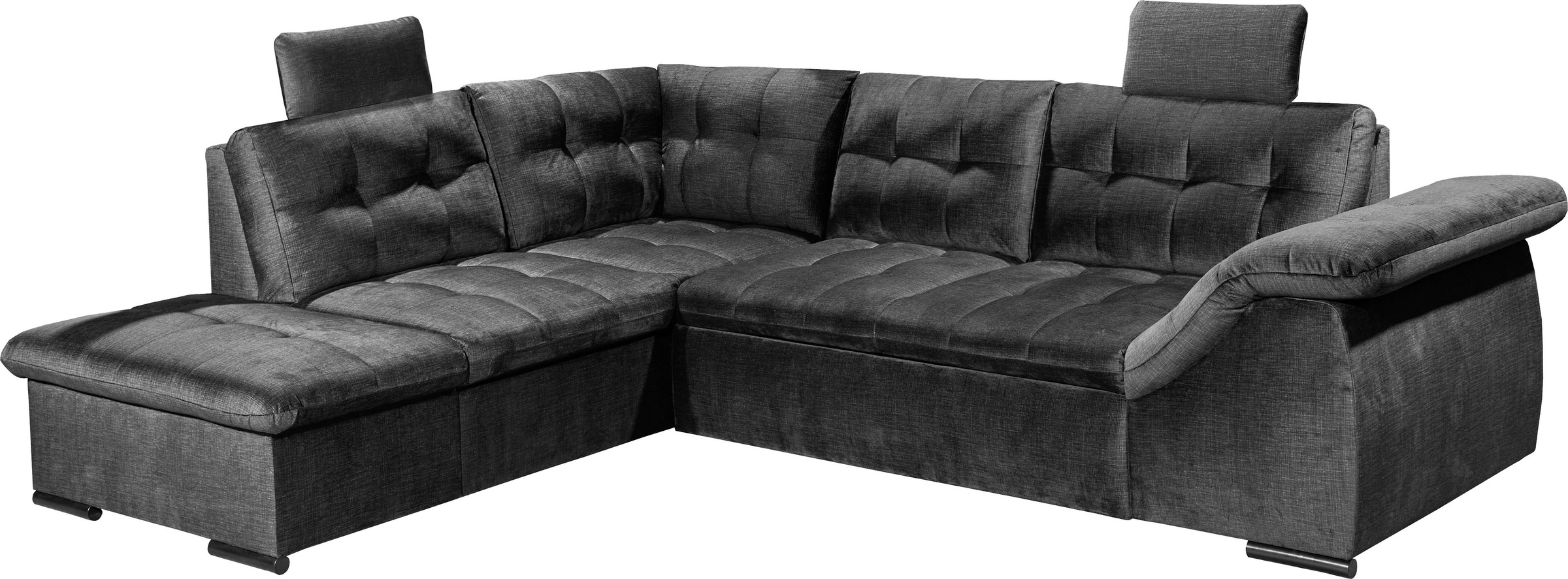 ED EXCITING DESIGN Ecksofa »Estrella L-Form«, mit Bettfunktion, Bettkasten, Armteilverstellung & Kopfstützen