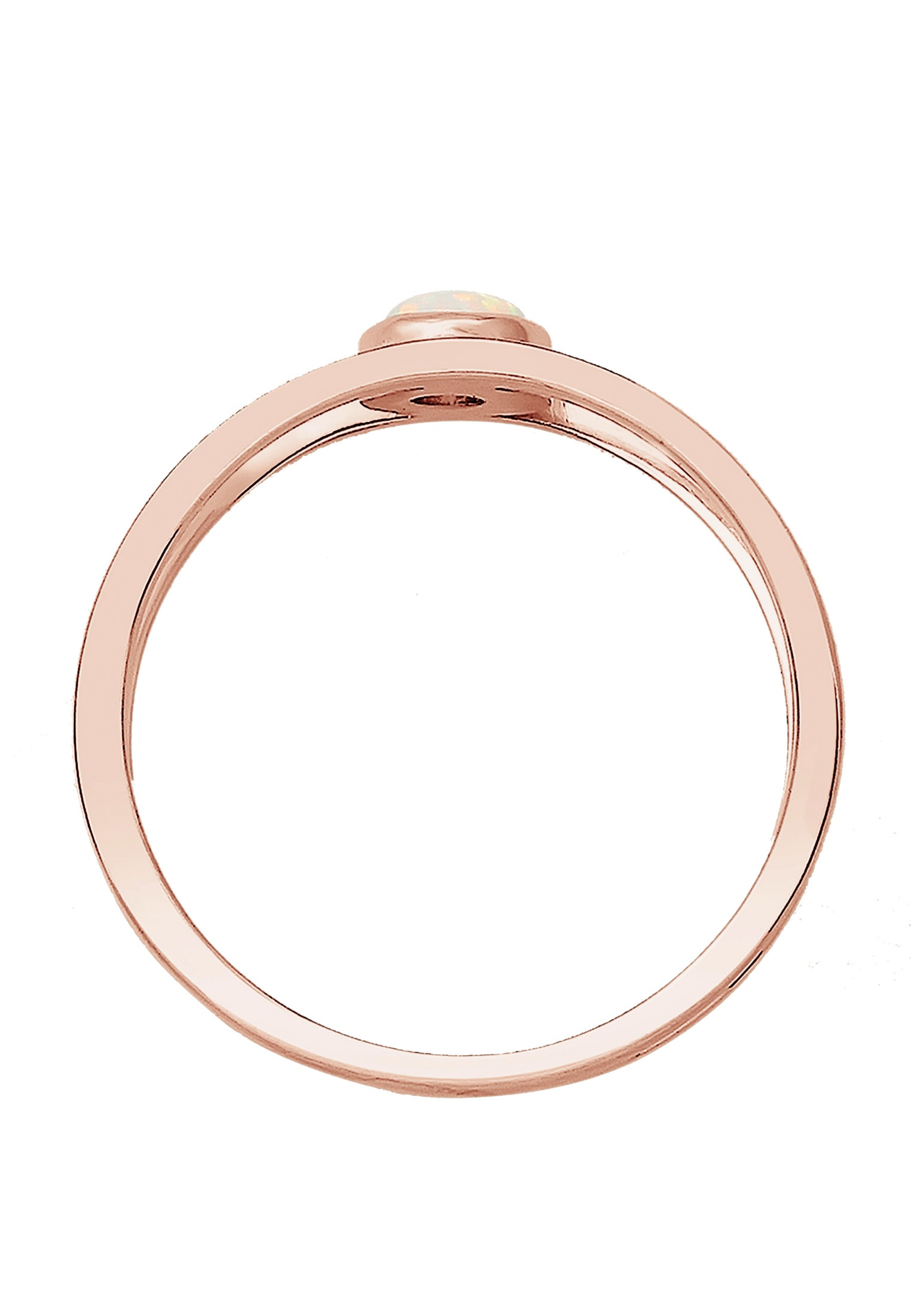 Elli Fingerring »Bandring Zweireihig Synthetischer Opal Weiß 925 Sterling Silber«