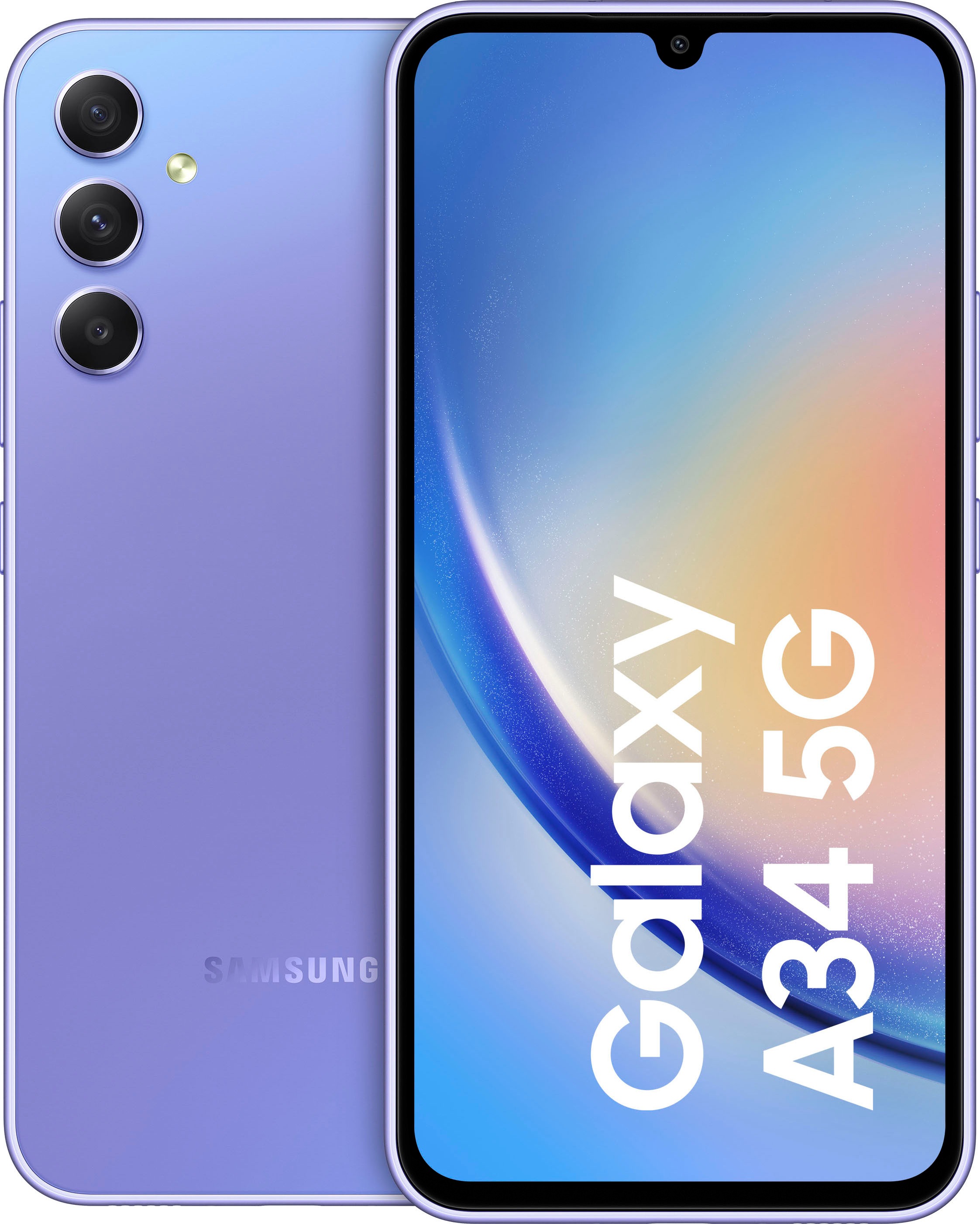 Samsung Smartphone »Galaxy A34 5G 128GB«, leicht violett, 16,65 cm/6,6 Zoll, 128 GB Speicherplatz, 48 MP Kamera