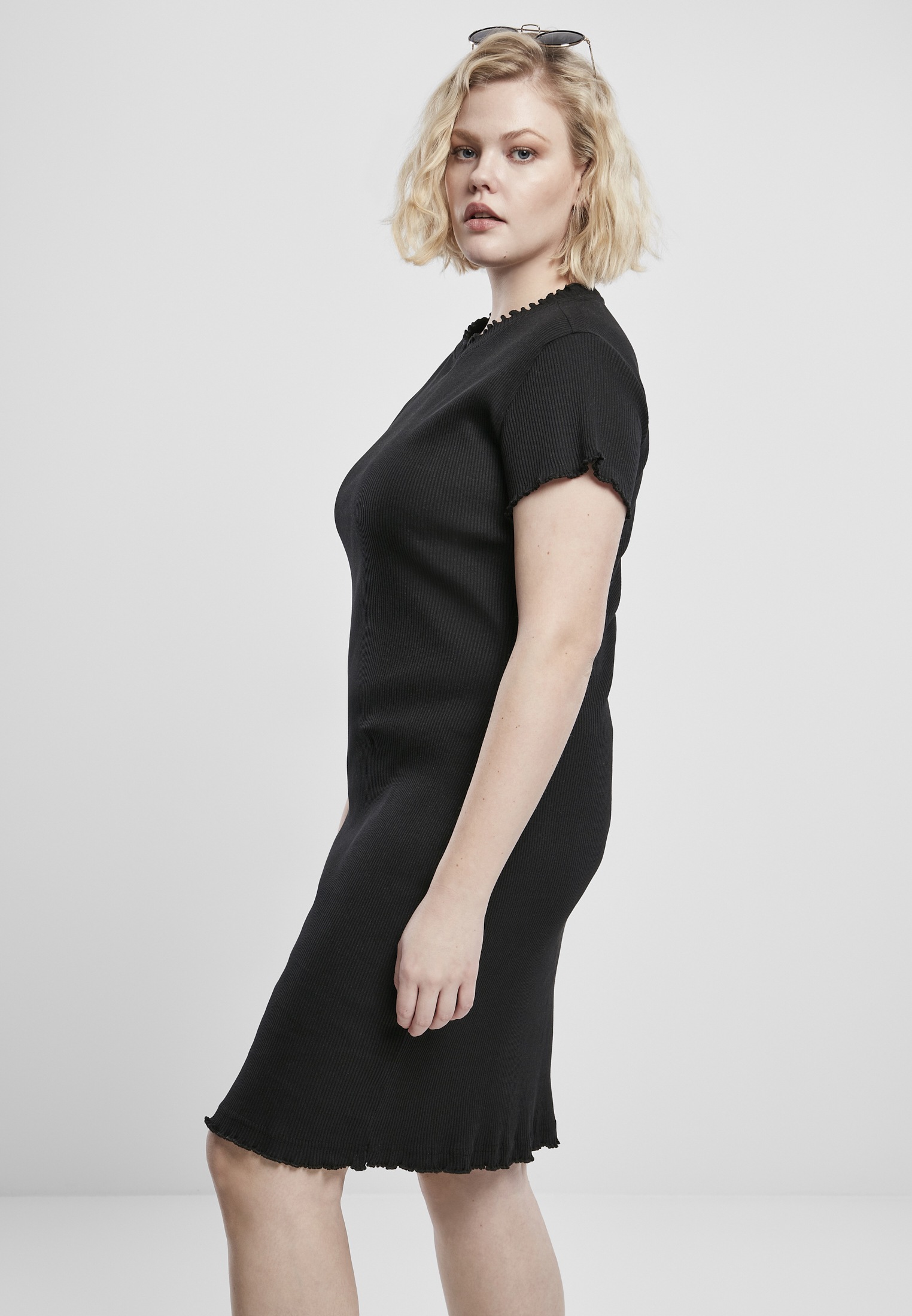 Friday Tee BAUR Ladies URBAN Rib »Damen Black CLASSICS Jerseykleid Dress«, | tlg.) (1