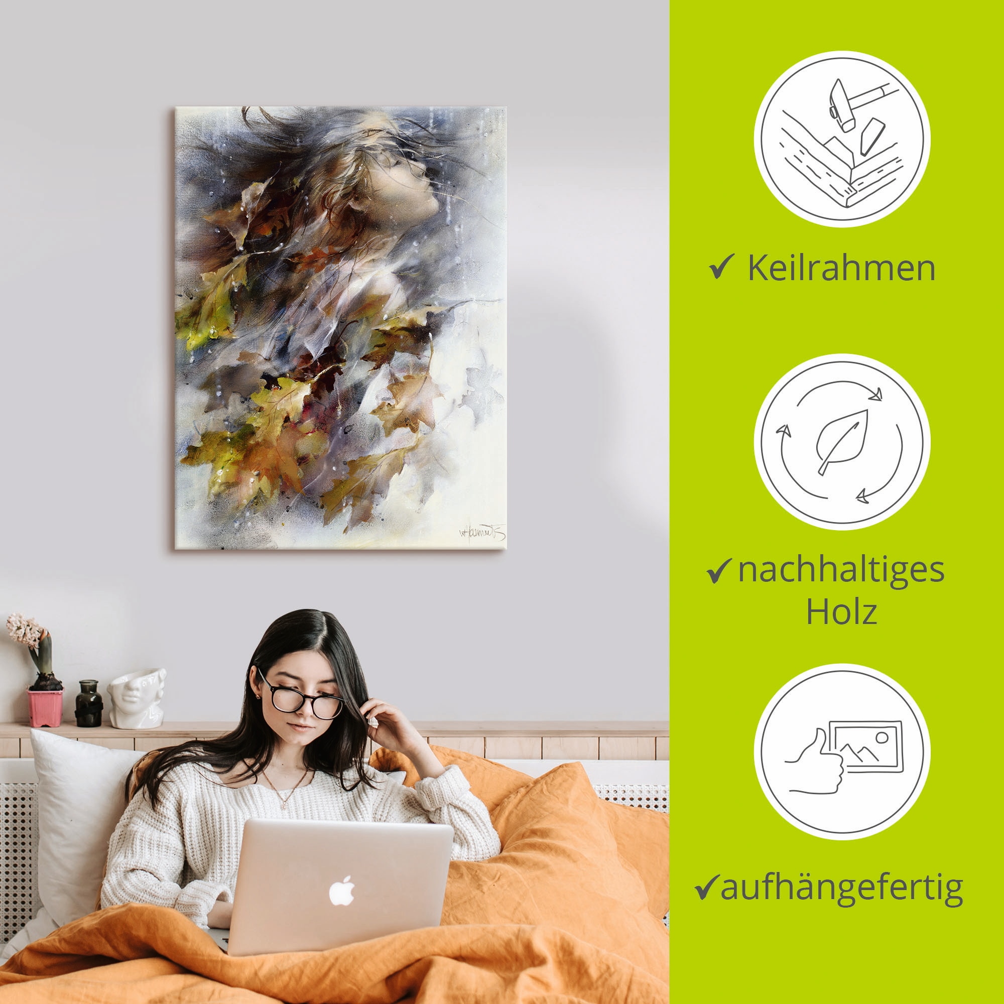 Artland Wandbild »Herbst«, Frau, (1 St.), als Leinwandbild, Poster, Wandaufkleber in verschied. Größen