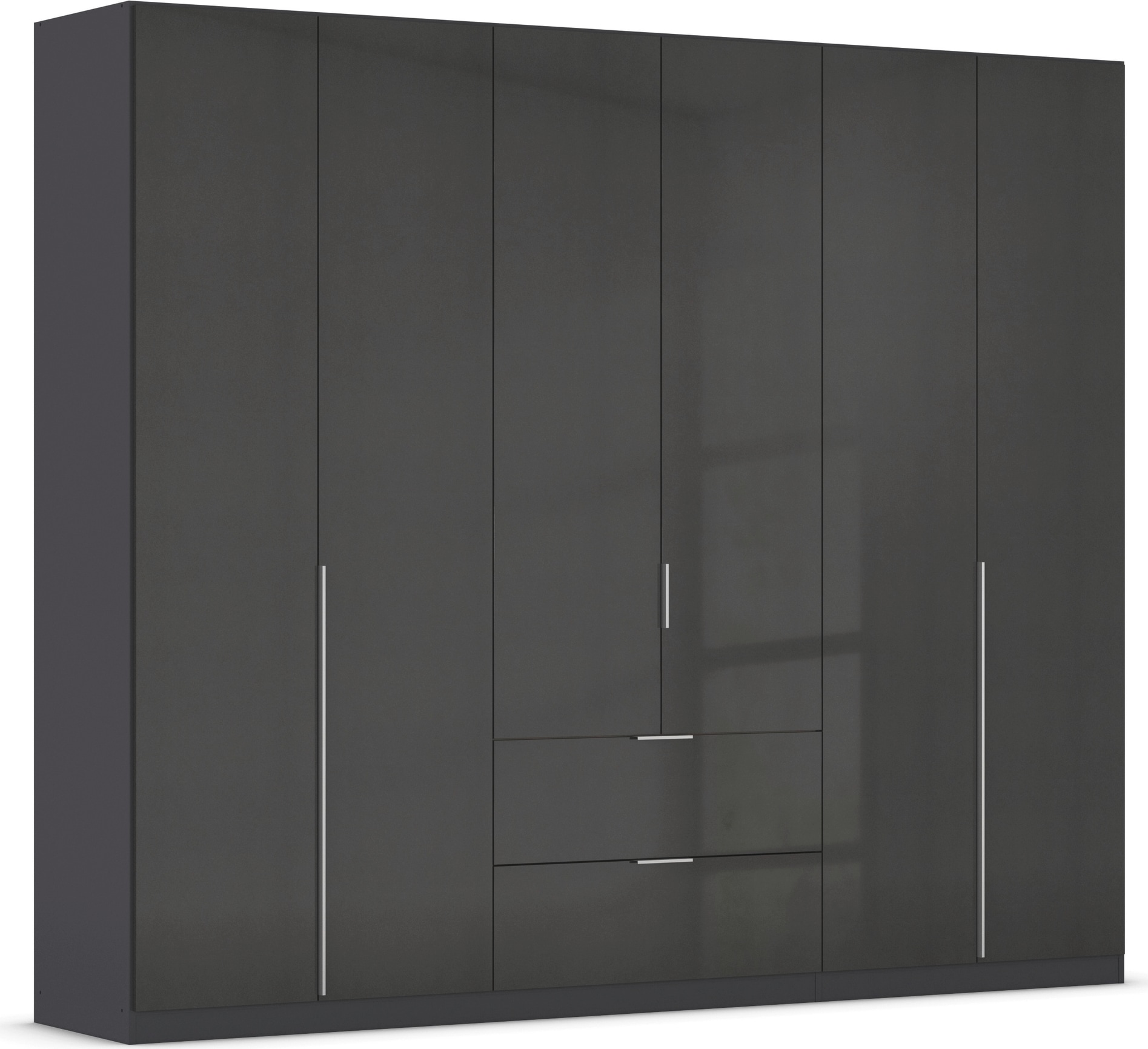 OTTO home Drehtürenschrank "Kleiderschrank Schrank Garderobe AGORDO mit Dekor- oder Hochglanzfront" in zwei Griff-Farben, Breite 271 cm, mit Außenschubkästen, Serie in 7 Breiten und 2 Höhen MADE IN GERMANY