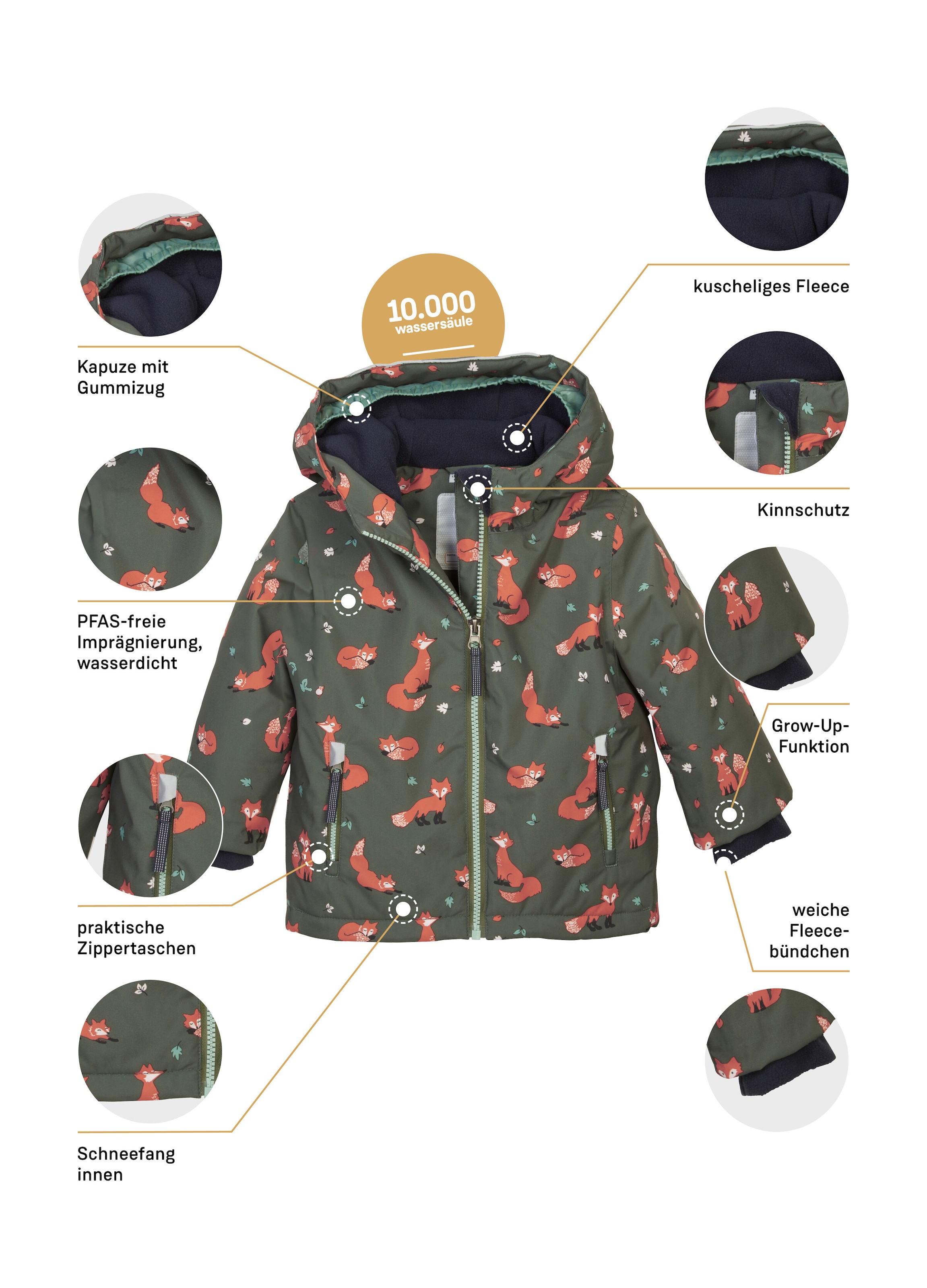 first instinct by killtec Skijacke »FISW 29 MNS SKI JCKT«, Wasserdichte Jacke mit verlängerbaren Ärmeln und stylischem Print