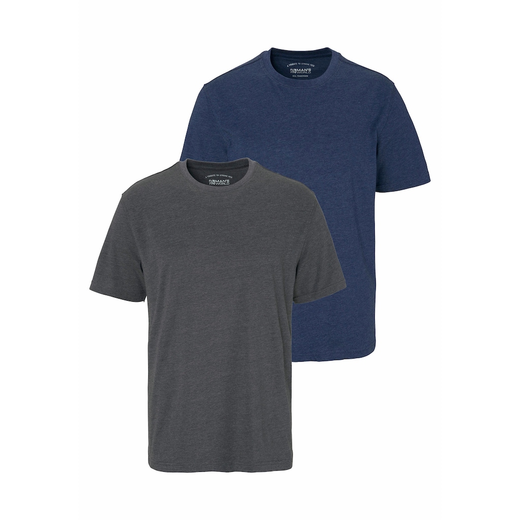 Man's World T-Shirt (Packung 2 tlg. 2er-Pack) perfekt auch als Unterzieh T-shirt