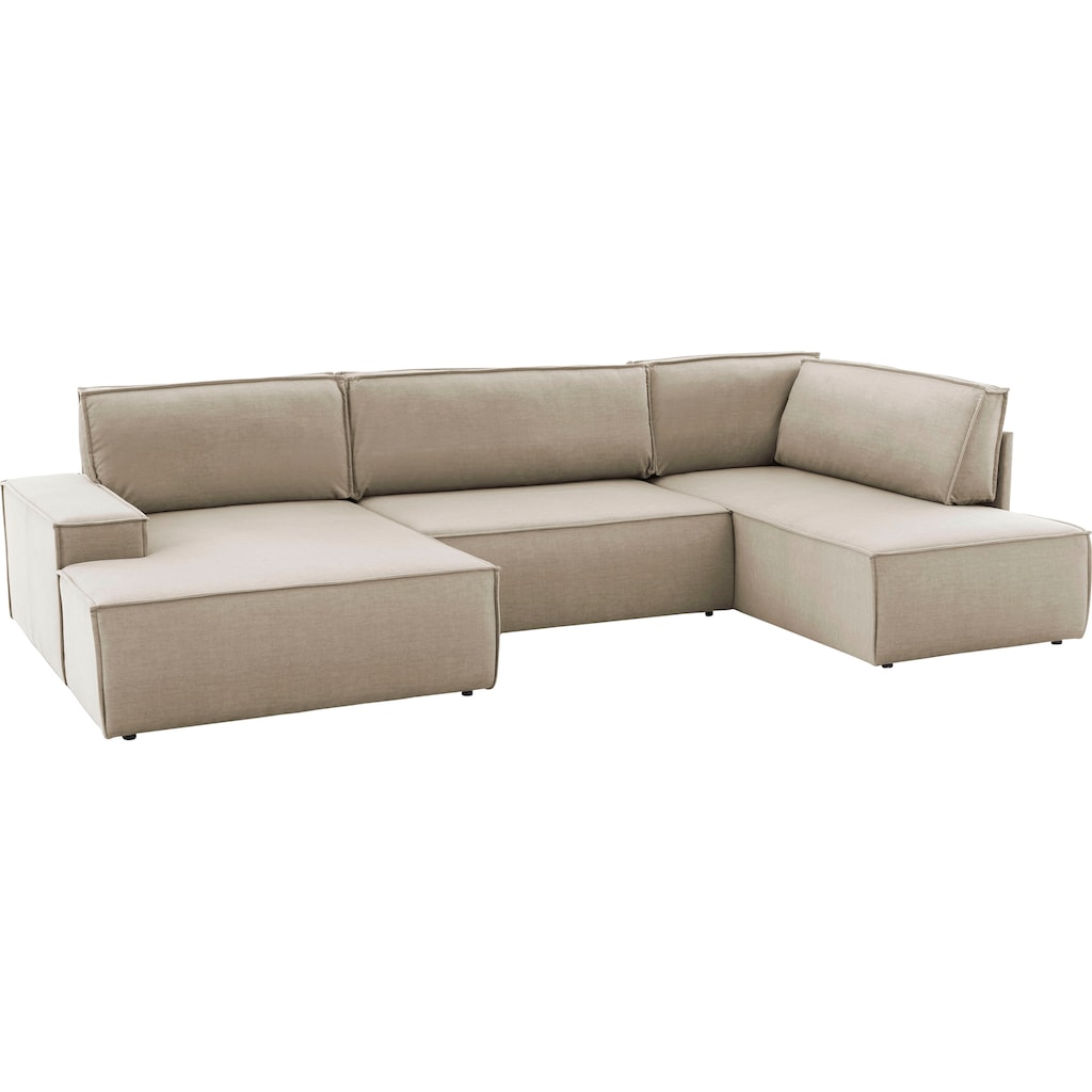 Home affaire Wohnlandschaft »SHERWOOD XXL 329 cm Schlafsofa, U-Form«