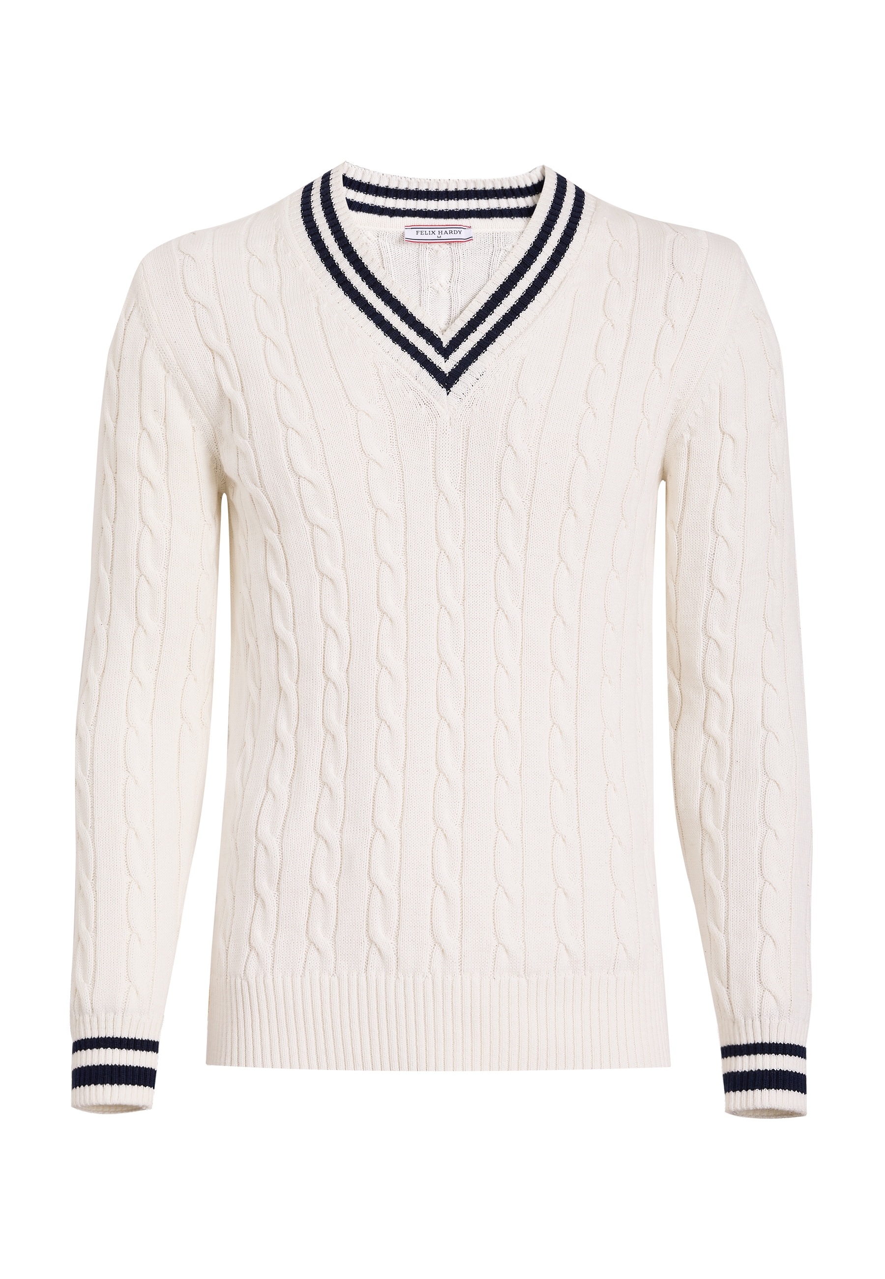 Felix Hardy V-Ausschnitt-Pullover "Basic-Pullover mit V-Ausschnitt und Zopf günstig online kaufen