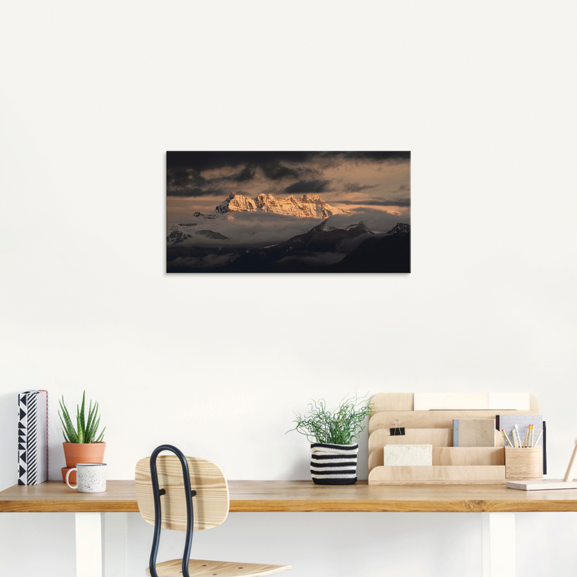 Thumbnail - Artland Glasbild "Dents du Midi, Schweizer Berge", Berge, (1 St.), in verschiedenen Größen