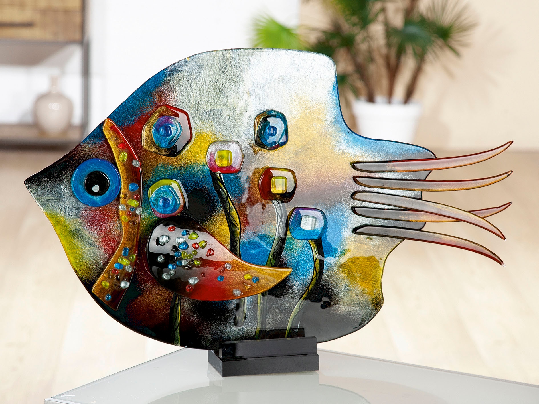 GILDE GLAS art Dekofigur bunt, bestellen BAUR »Skulptur | Flowers«, Fresh Fisch Glas
