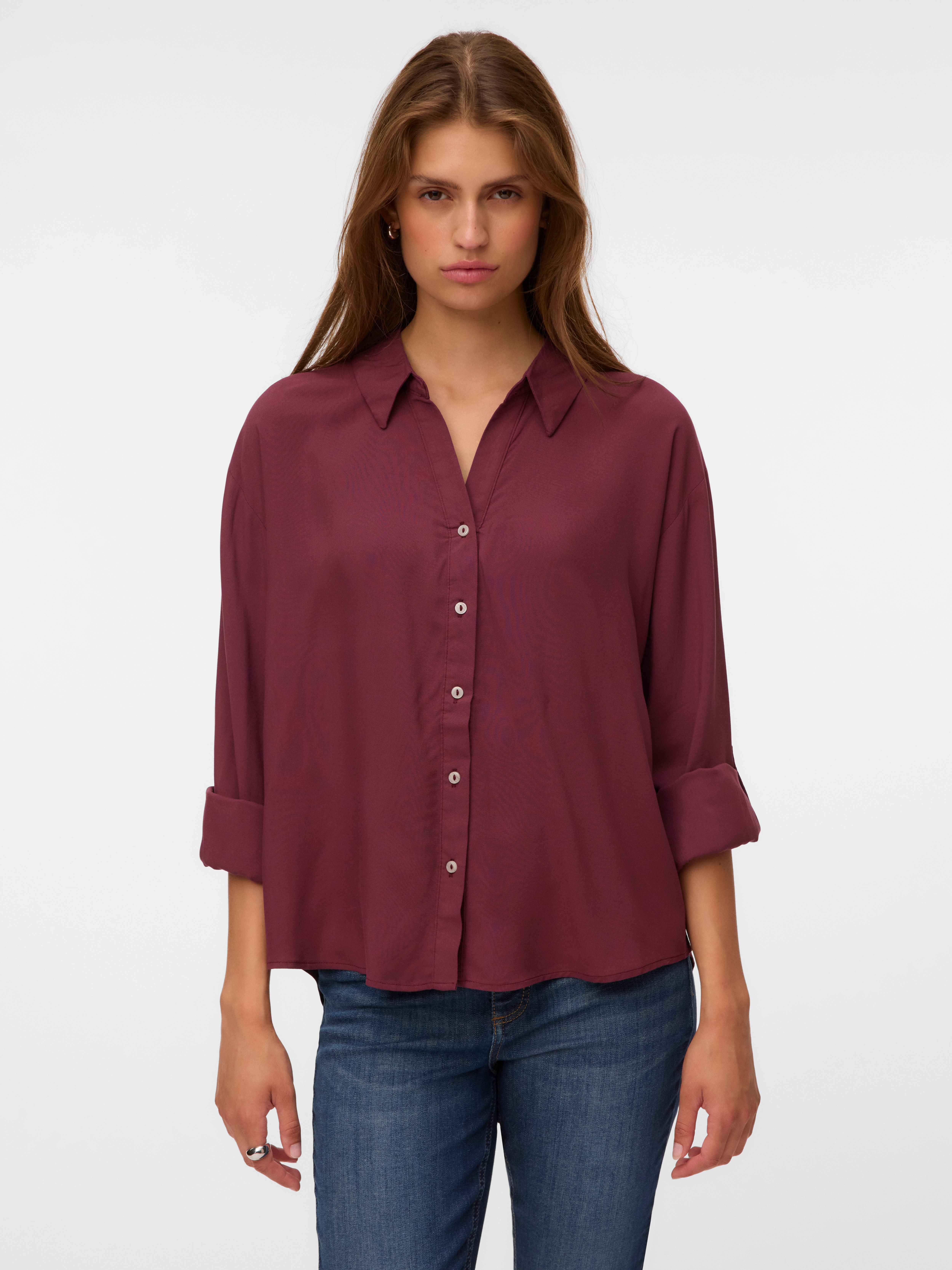 Vero Moda Langarmbluse "VMAURA LS SHIRT WVN NOOS" Viskose, regular fit