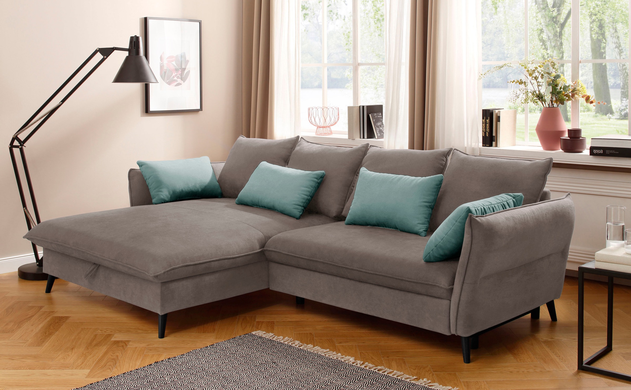 Home affaire Ecksofa "Tirano, moderne Optik, komfortabel, Breite 274cm,L-Fo günstig online kaufen