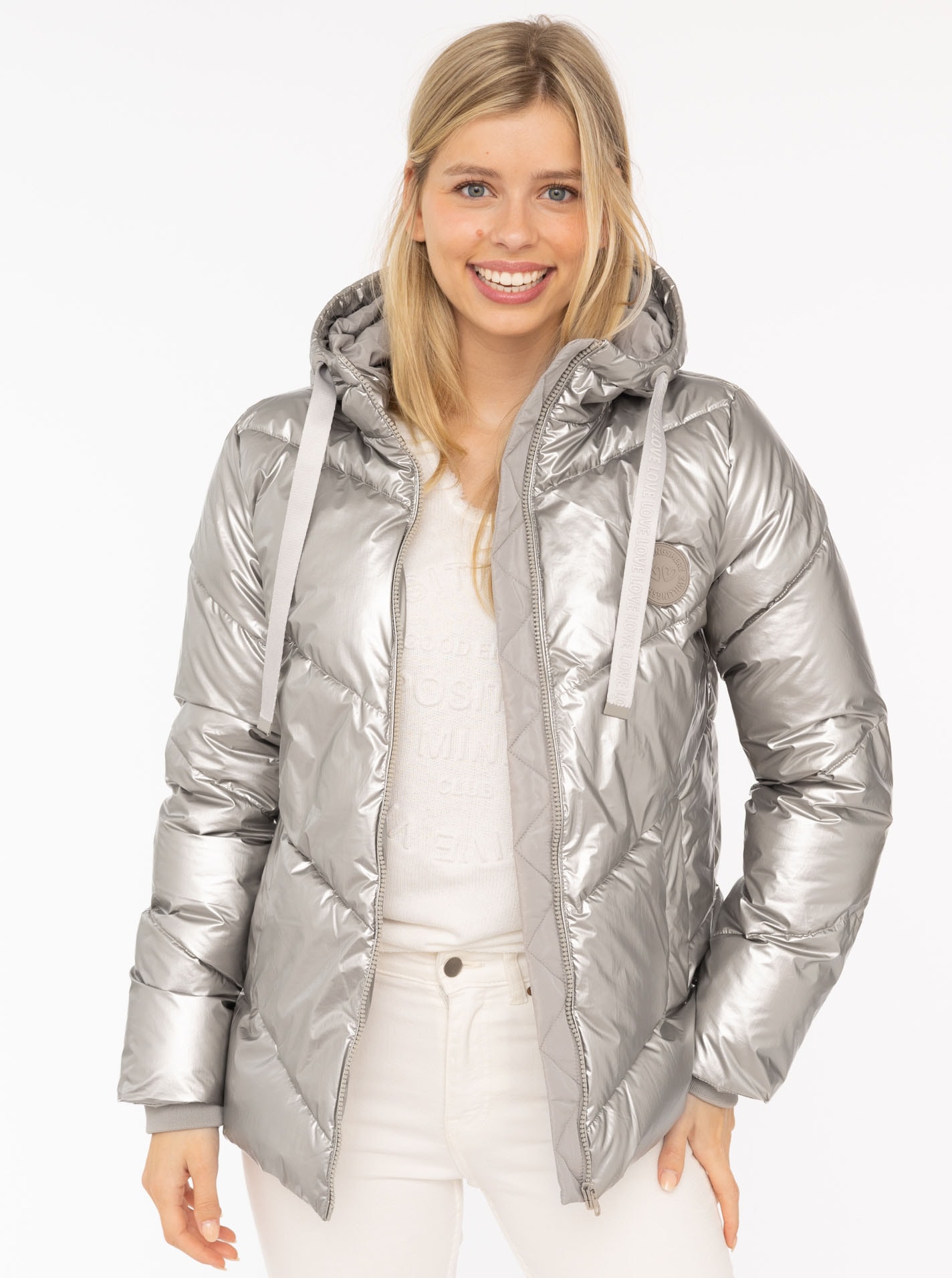 Zwillingsherz Steppjacke ""Zwillingsherz"", mit Kapuze, glänzend, Kapuze, H günstig online kaufen