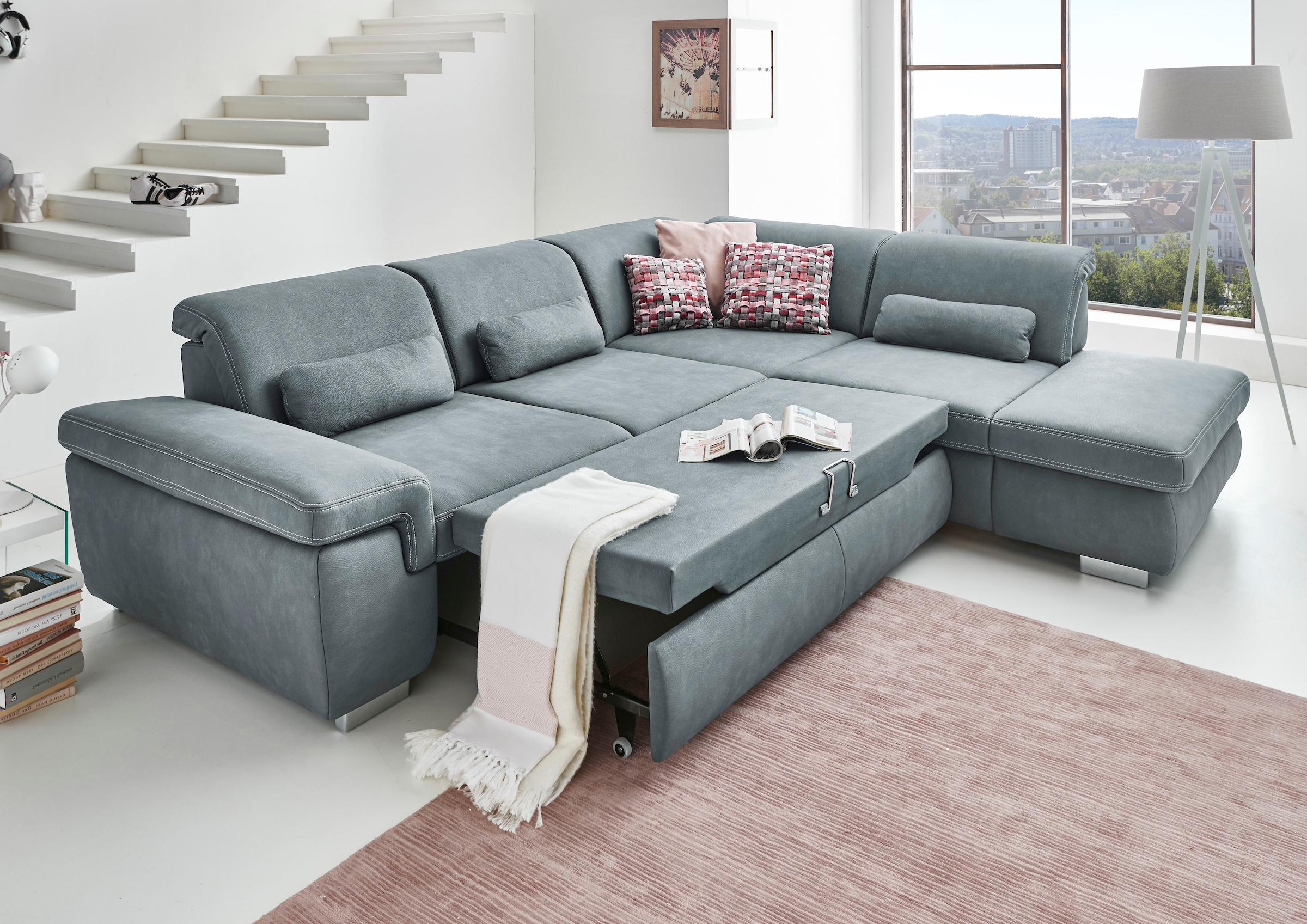 Die PlanBar Ecksofa »MP-IN17041 L-Form«, Sitztiefenverstellung, optional mit Kopfteilverstellung & Bettfunktion