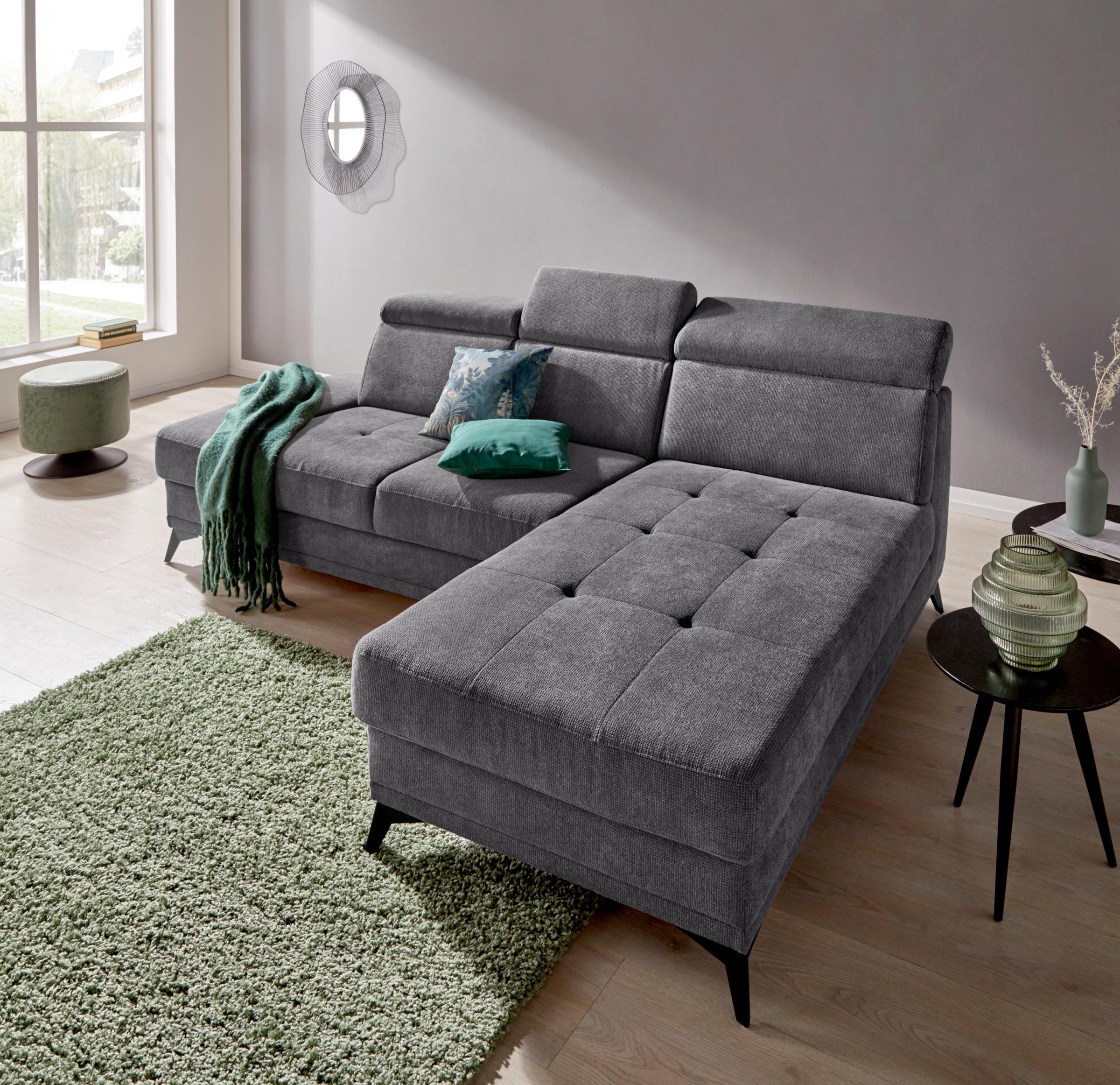 Home affaire Ecksofa "Cardiz L-Form" inkl.Kopfteilverstellung und Federkern günstig online kaufen