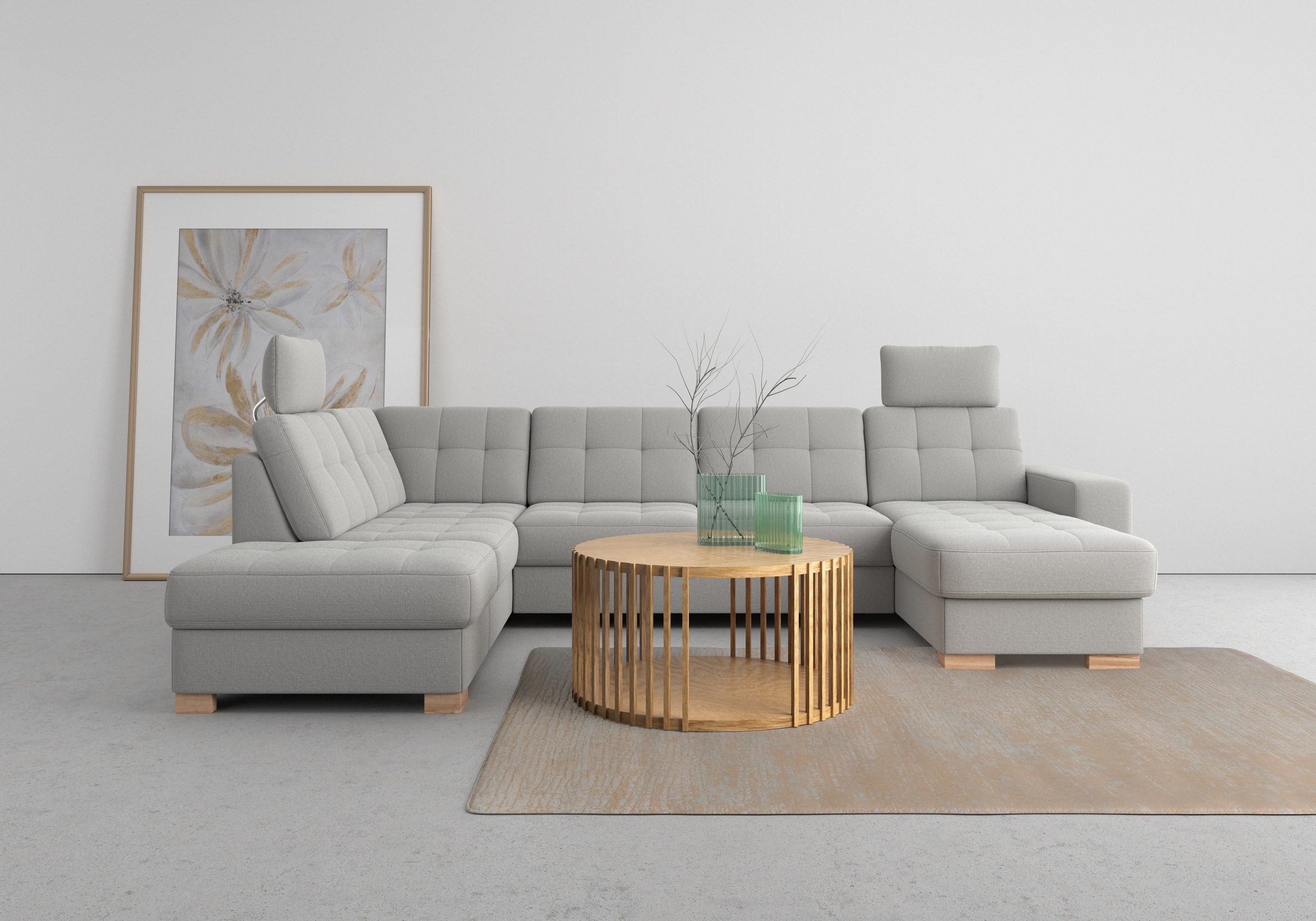 Sit & More Quincy Wohnlandschaft U-Form, Silber 7