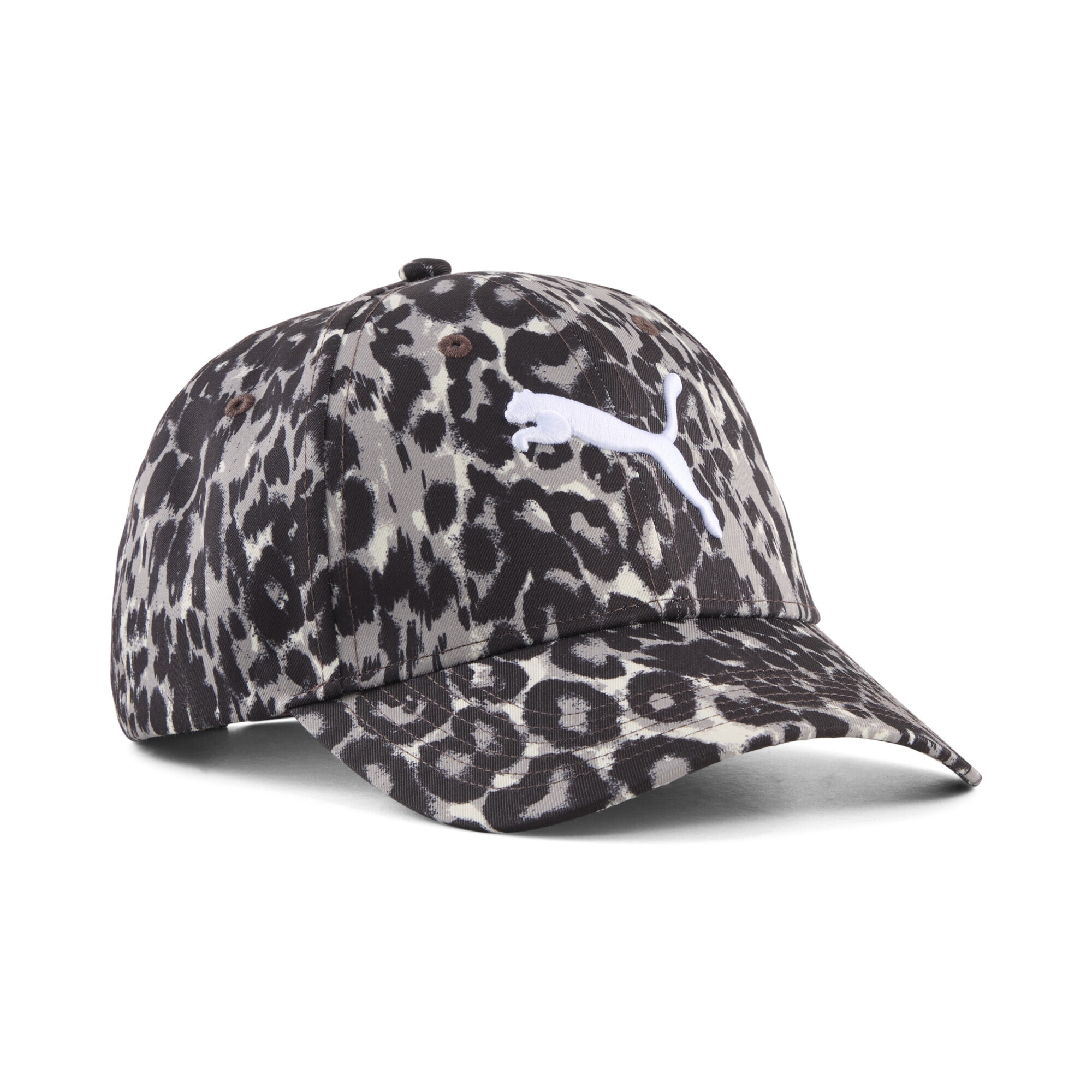 "Flex Cap PUMA ""Essentials Elevated Bedruckte Baseball-Cap Erwachsene"", Gr. onesize, schwarz (buttercream leopard gelb), Futter Vorderteil: 100%