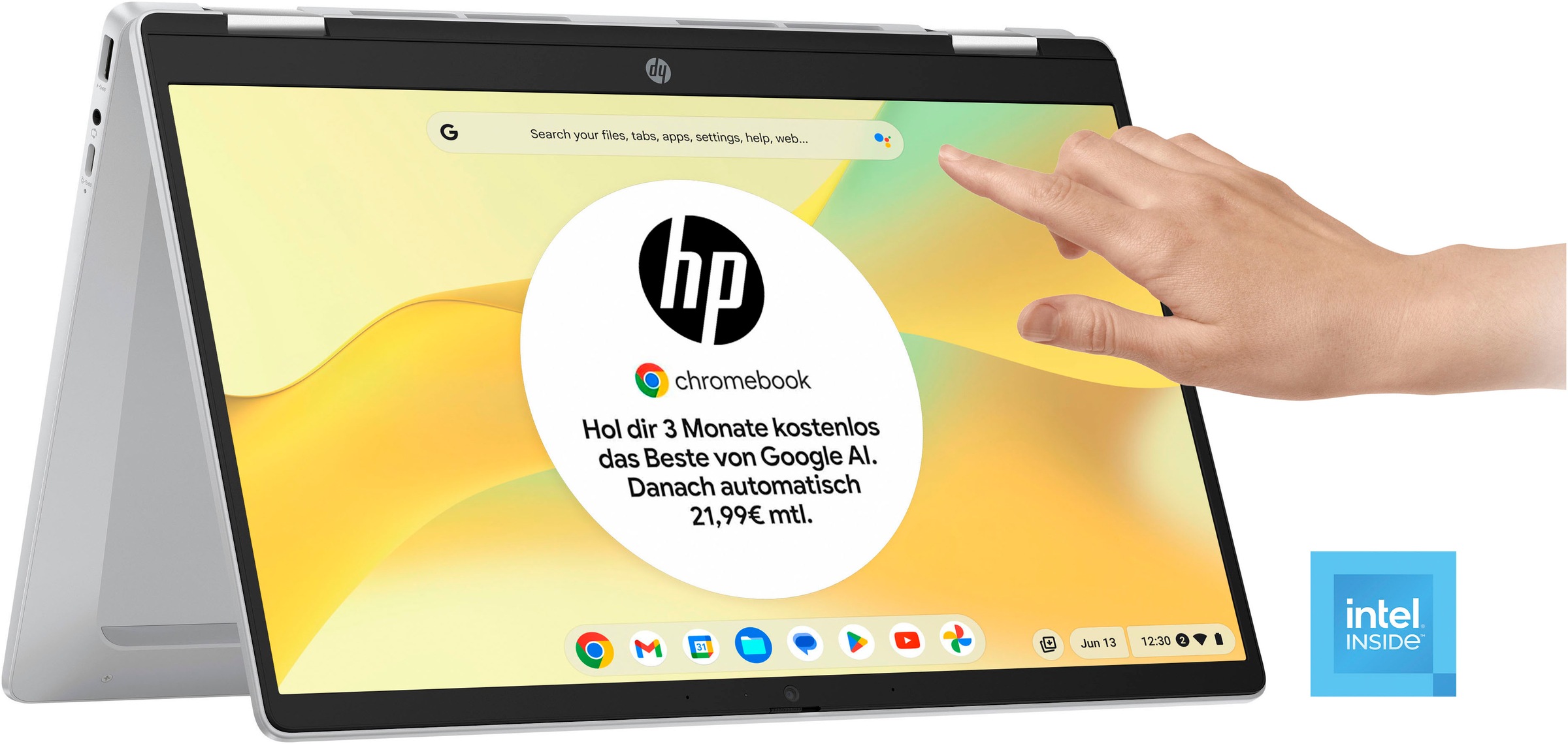 HP Chromebook "14b-cd0011ng", 4 GB RAM 128 GB SSD, Google Chrome OS, silber, Notebooks, ChromeOS