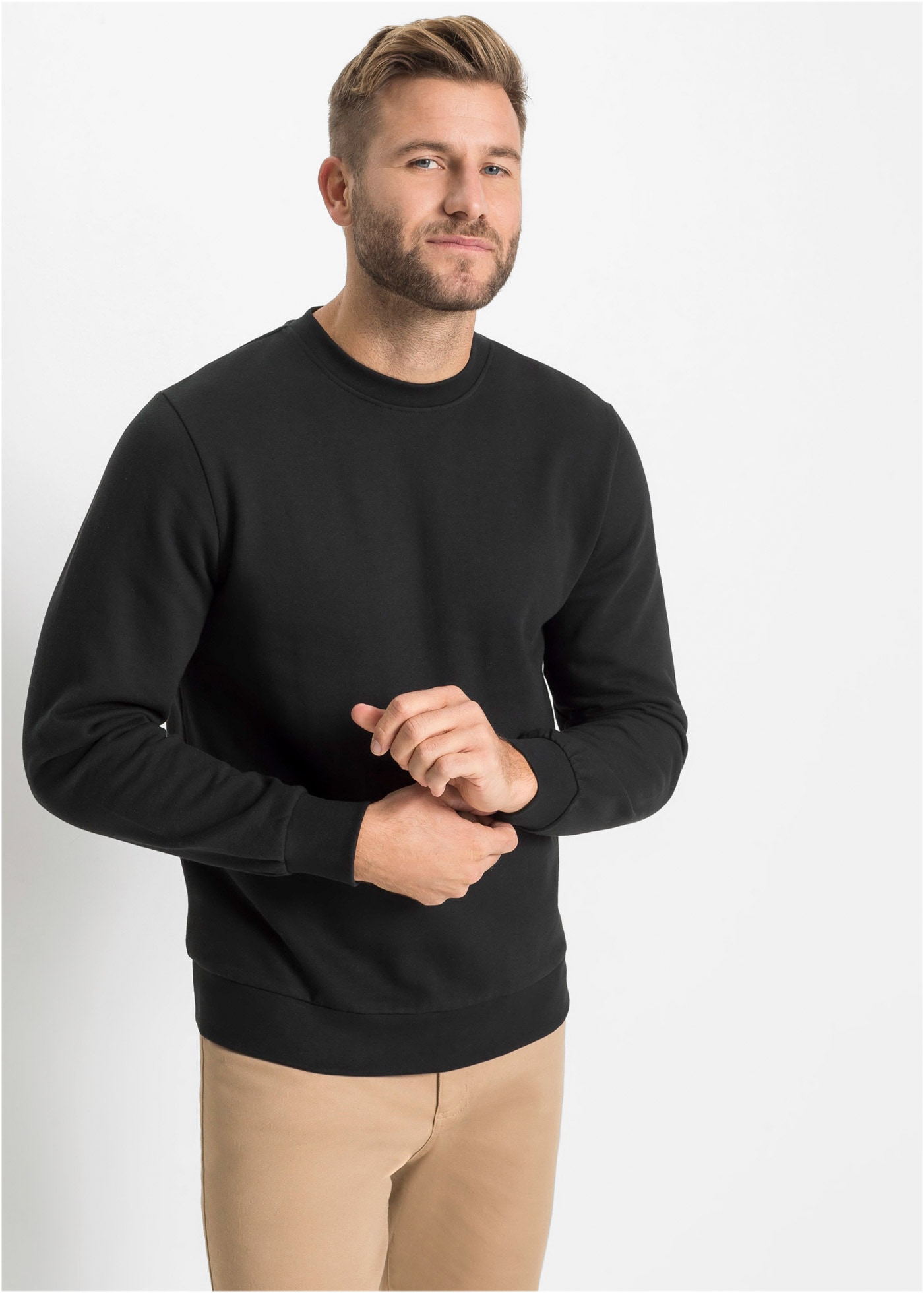 bonprix "Sweatshirt", mit weich angerauter Innenseite, aus Baumwolle und Polyester, hüftlang