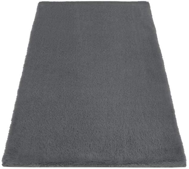 Carpet City Badematte »Topia Mats, Badteppich uni«, Höhe 14 mm, rutschhemmend beschichtet, strapazierfähig, Hochflor, Kaninchen Haptik, Polyester, Badezimmerteppich, waschbar