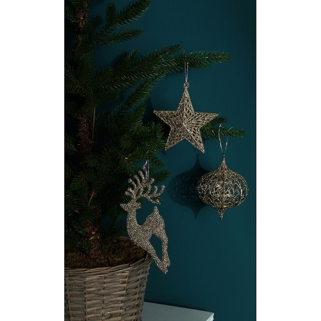 Myflair Möbel & Accessoires Baumbehang »Hirsch, Stern, Zwiebel,  Weihnachtsdeko, Christbaumschmuck«, (Set, 6 St.) | BAUR