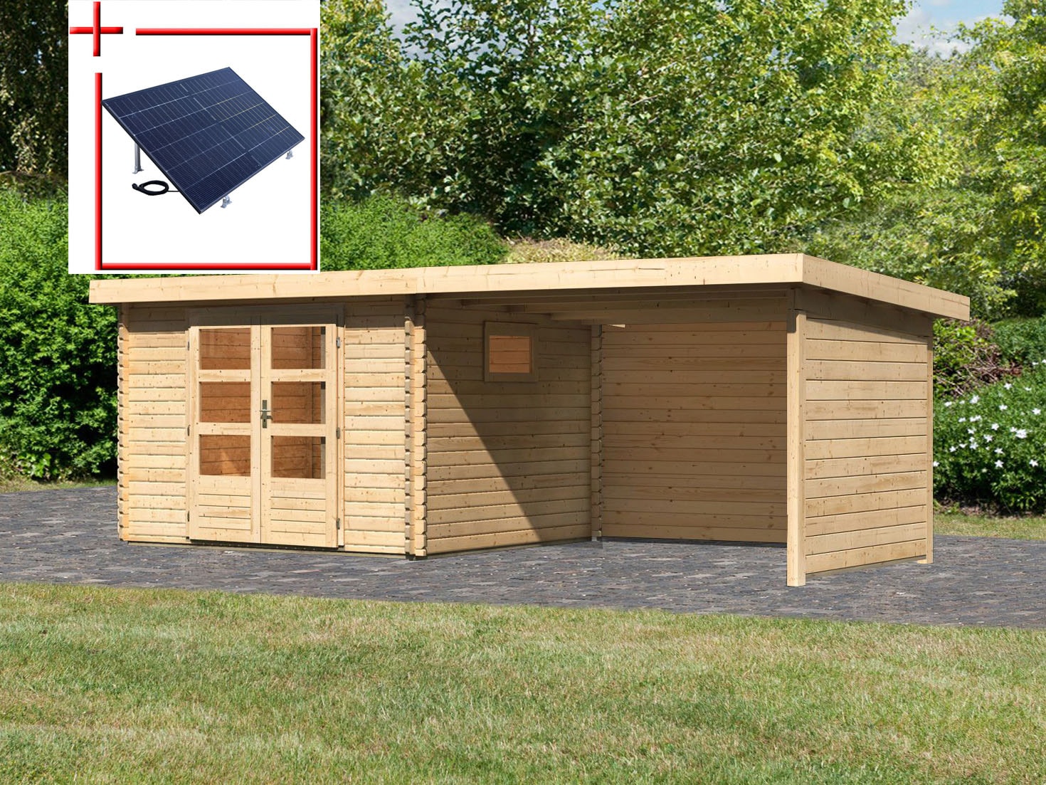 WOODFeeling Gartenhaus "Trittau 3", mit Anbaudach günstig online kaufen