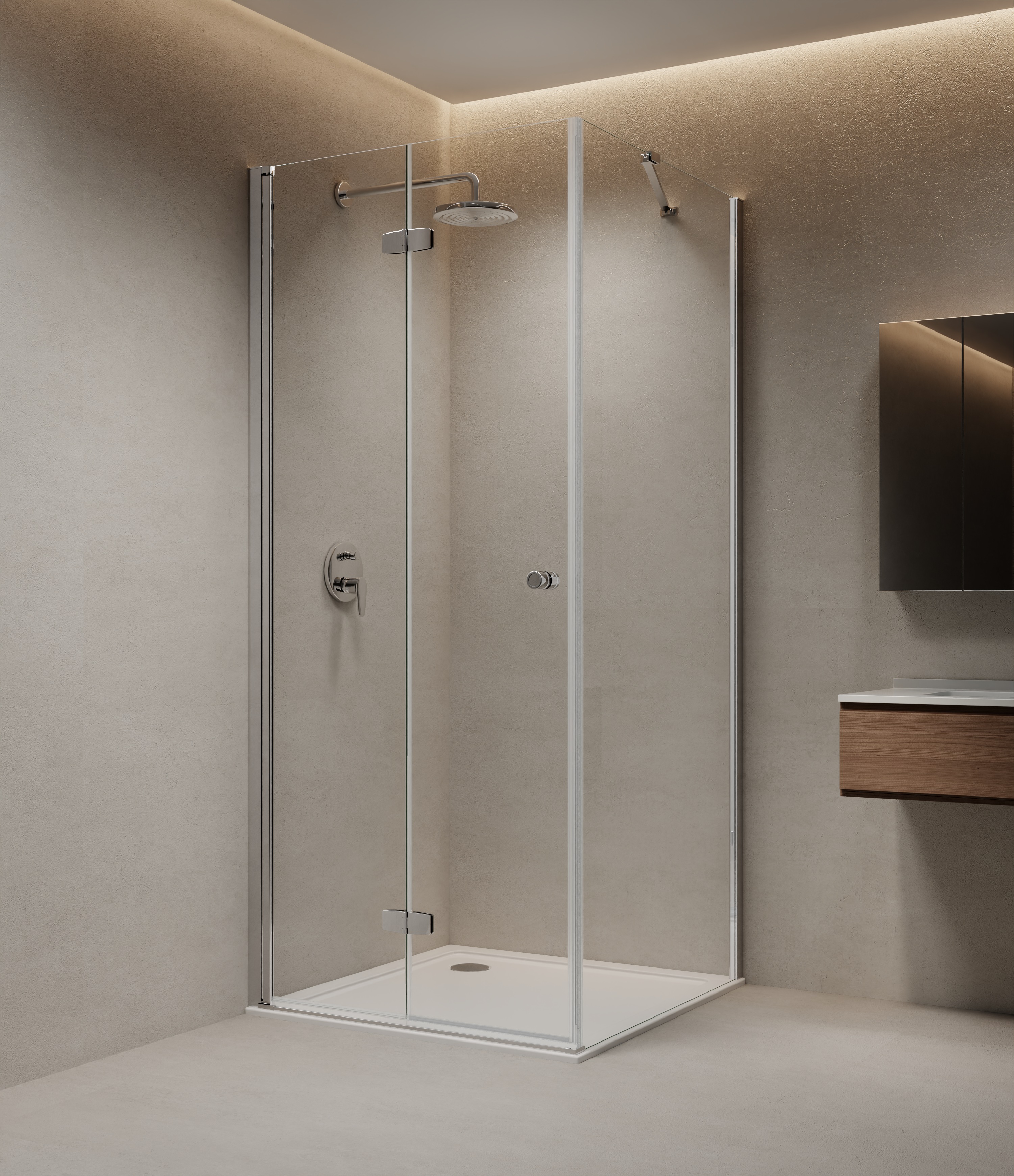 Thumbnail - welltime Dusch-Einflügeltür "Mixwell" 1 von 2 Teilen für eine Ecklösung, 1 Stk. tlg. Baukastensystem