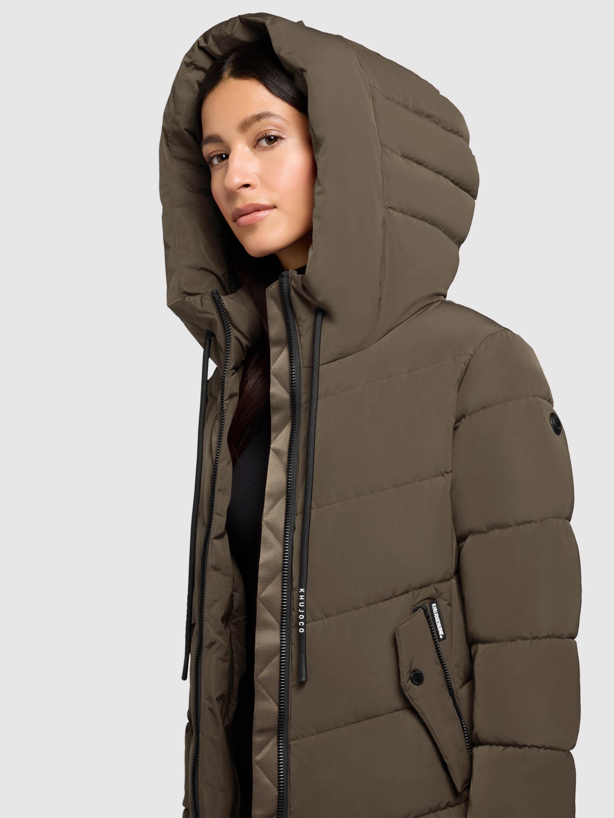 khujo Steppmantel »Mikia2-YM«, Warmer Damen Wintermantel mit hohem Kragen und Kapuze